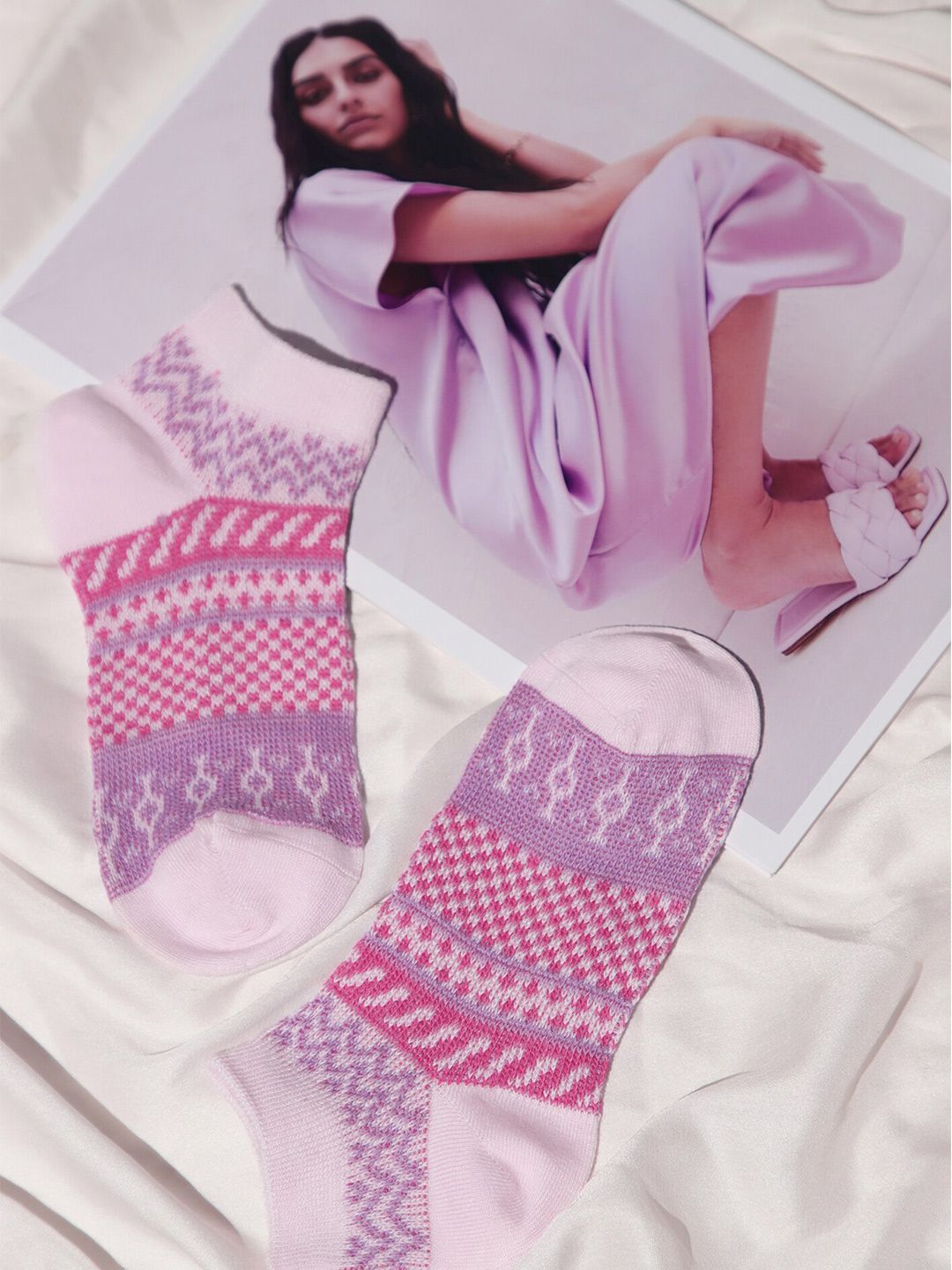 LULU & SKY Women Patterned Ankle Length Socks