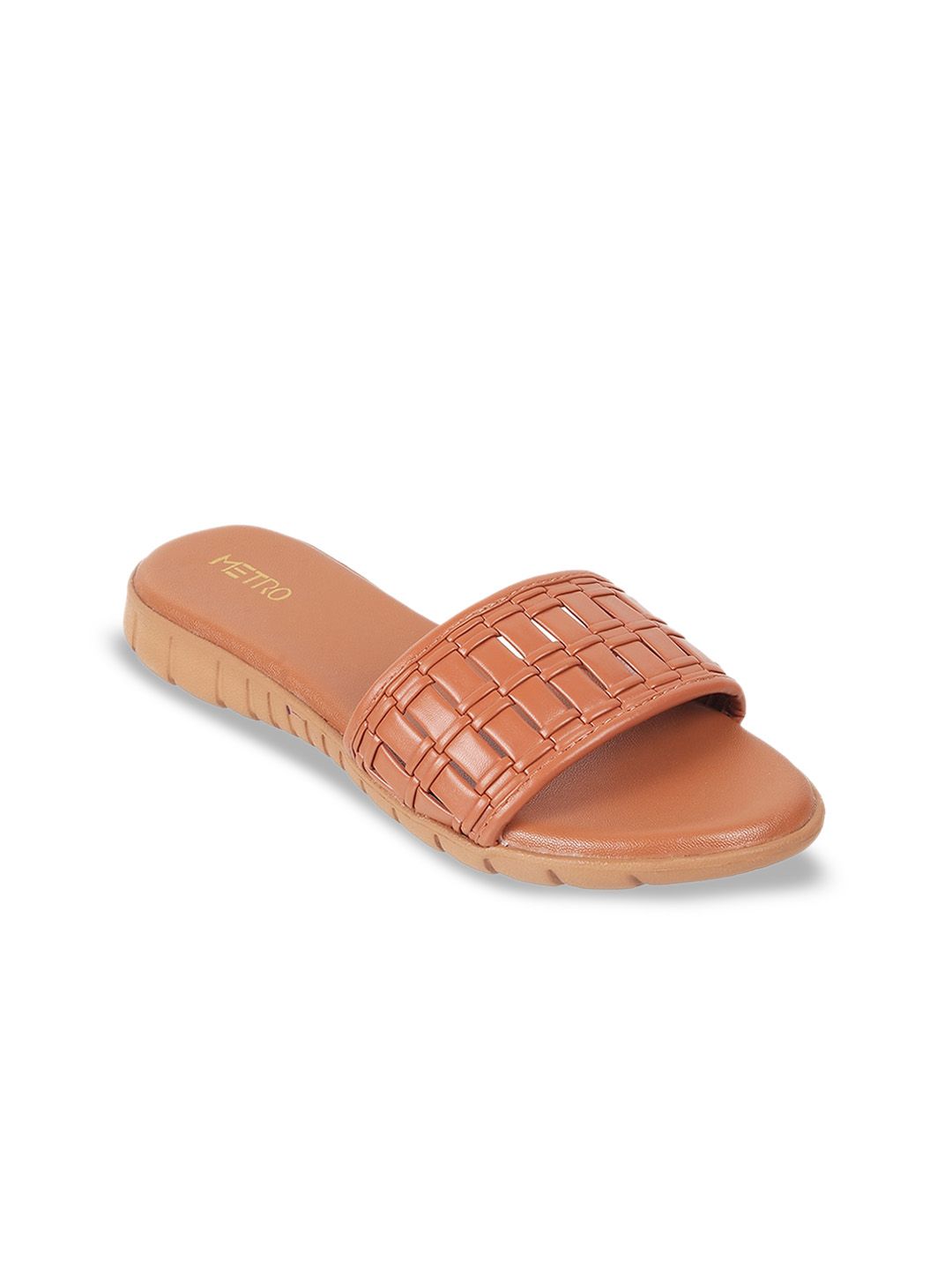 Metro Textured Open Toe Flats