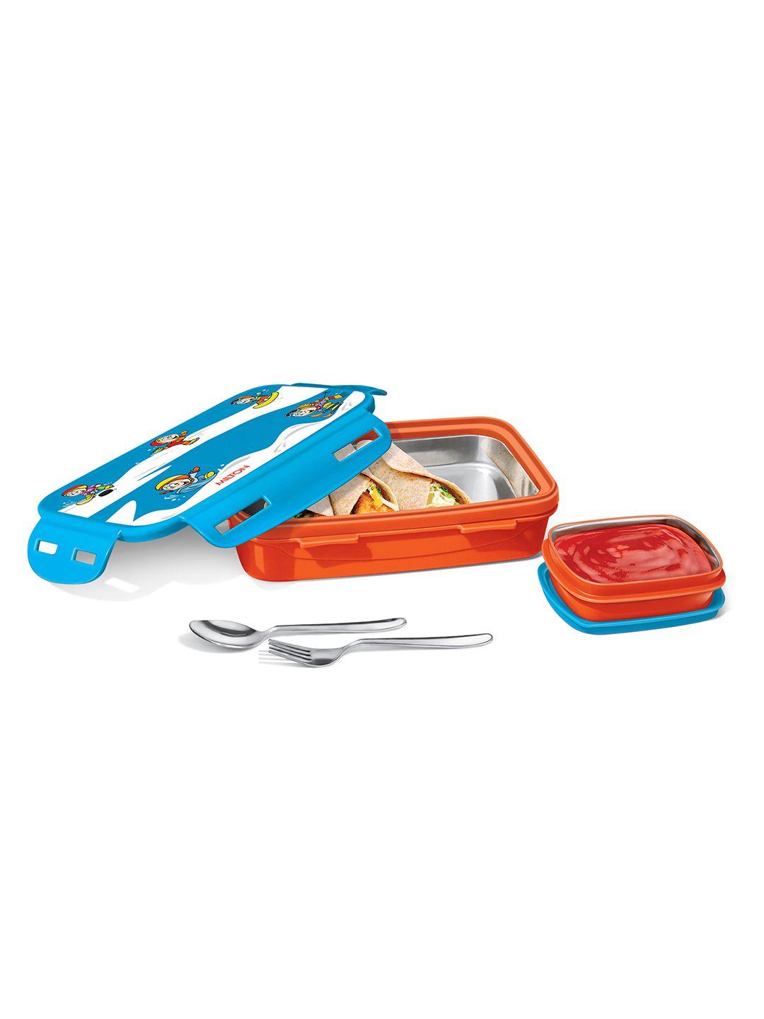 Buy Milton Steely Deluxe Mini Inner Steel Kids Tiffin Box 400 Ml -  - Home for Unisex