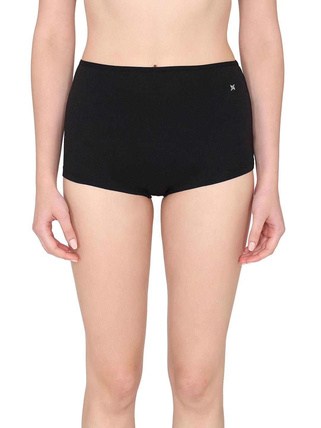 LAVOS Women Bamboo Cotton Mid Waist Soft Elasticated Long Boy Shorts Underwear