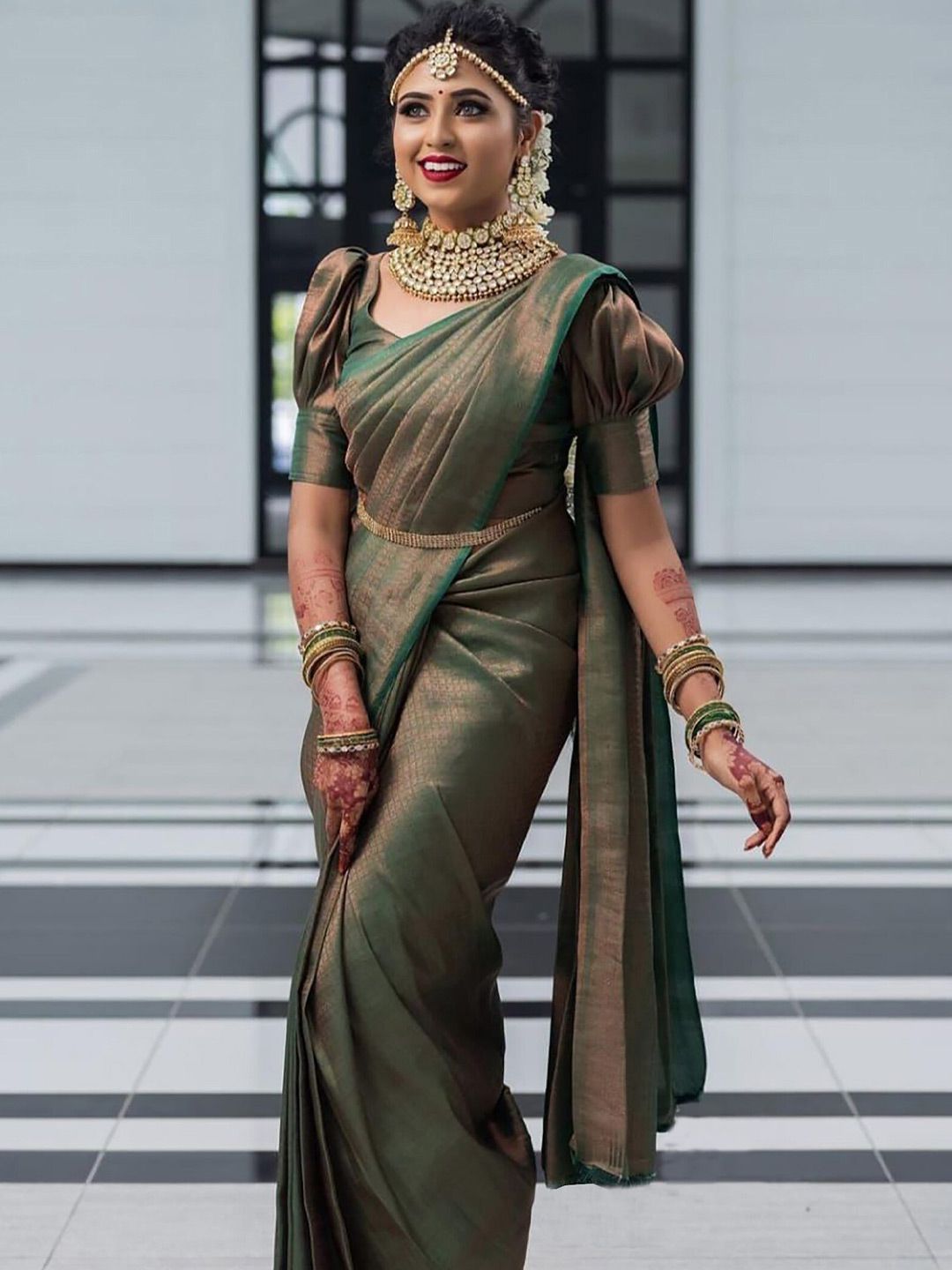 KALINI Woven Design Zari Banarasi Saree