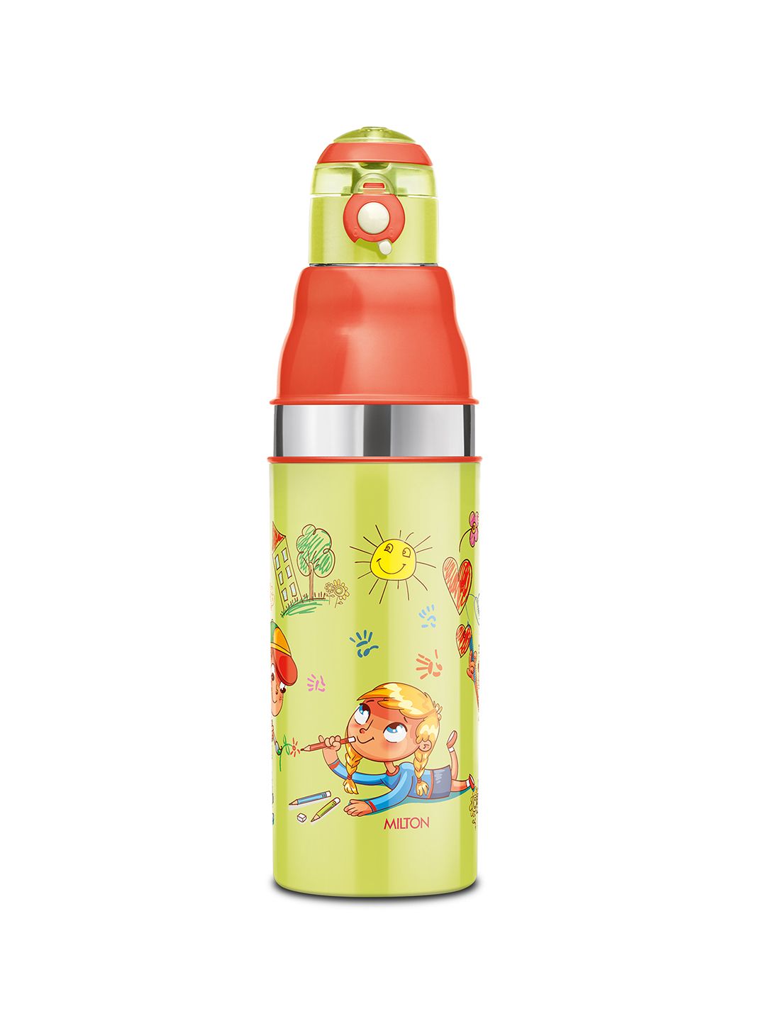 Milton Kool Stunner 600 Green Conversational Plastic Spill Proof Water Bottle - 520ml