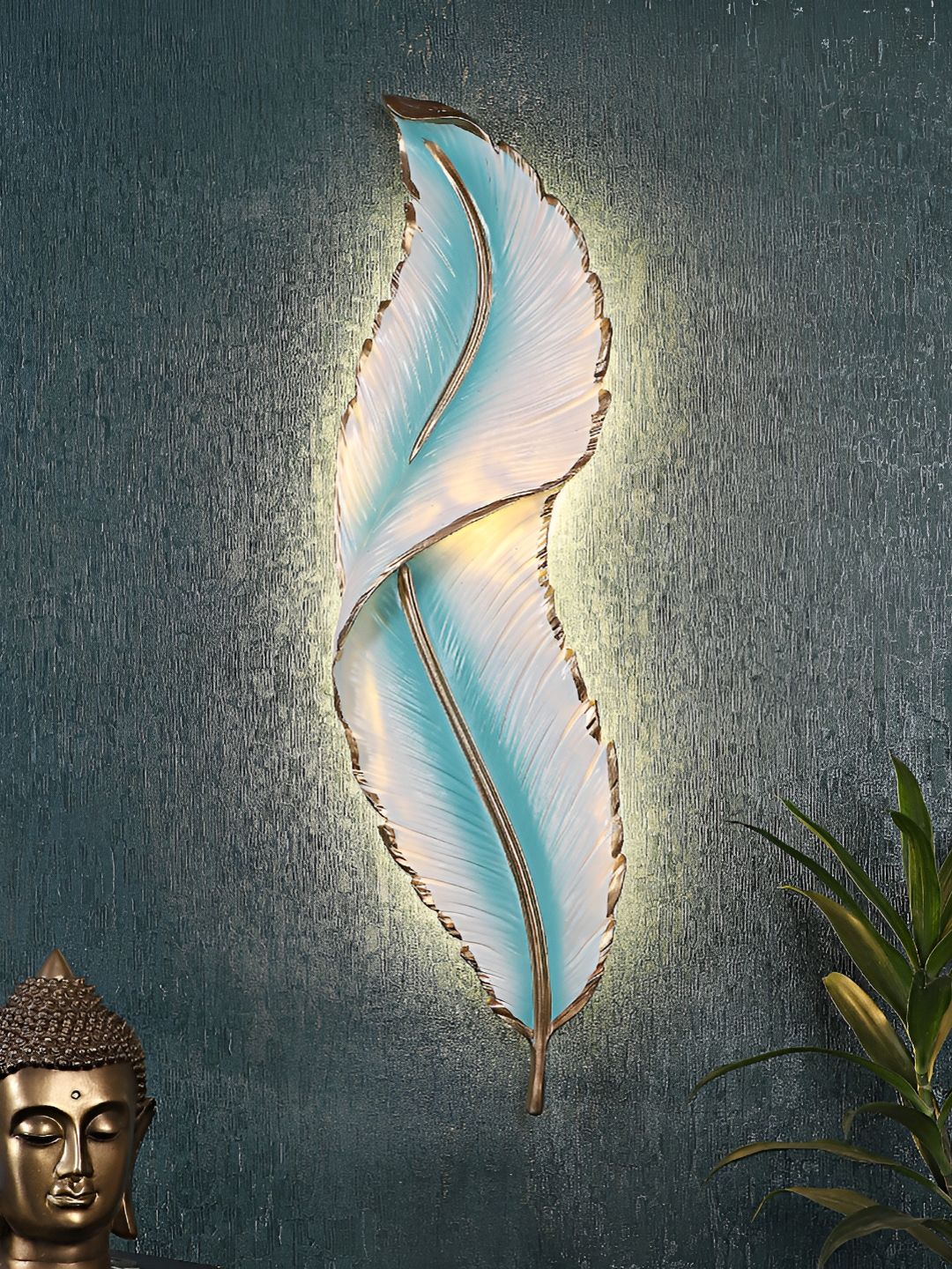 ELIANTE White & Blue Acrylic Contemporary Abstract Shaped Wall Lamp