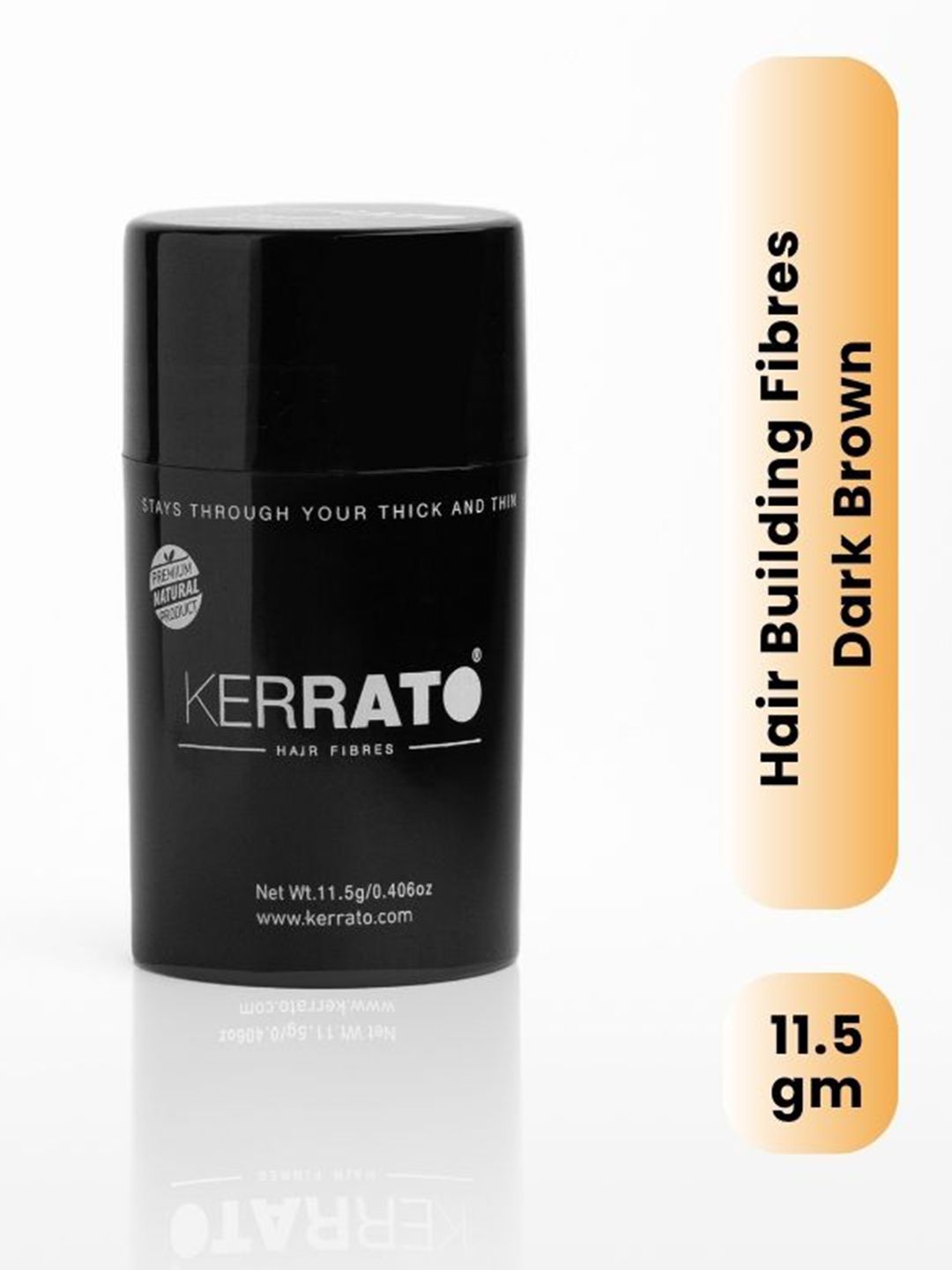KERRATO HAIR FIBRES Natural Hair Building Fibers For Thin Hair - 11.5g - Dark Brown