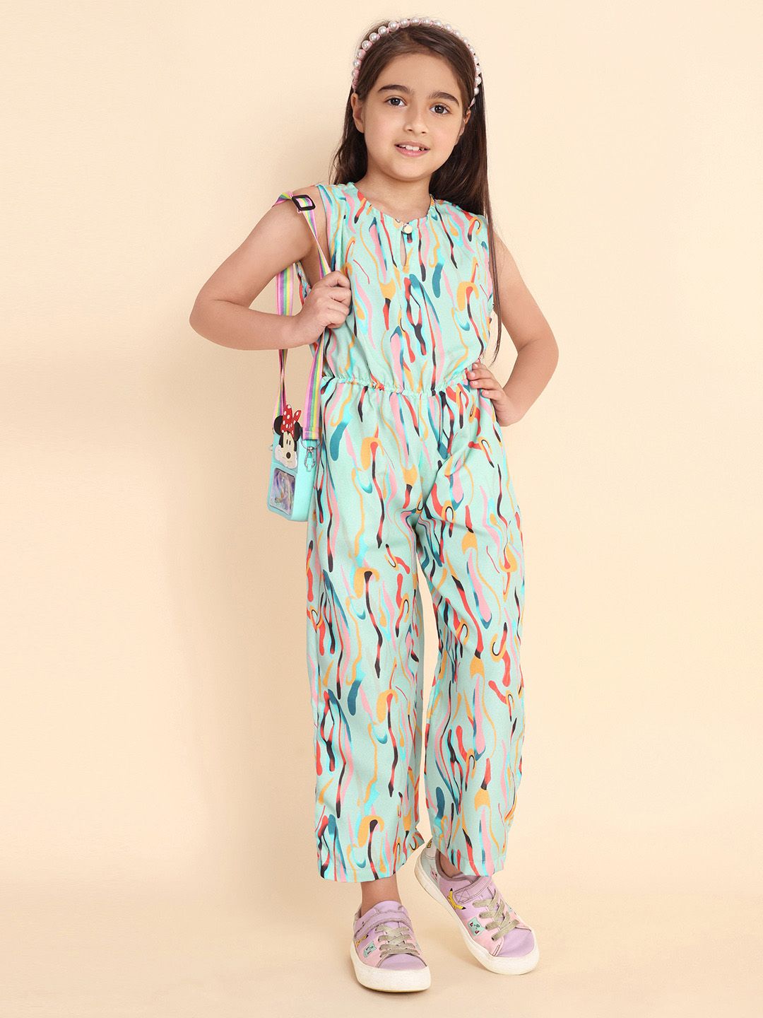 Girls Abstract Printed Basic Jumpsuit 6