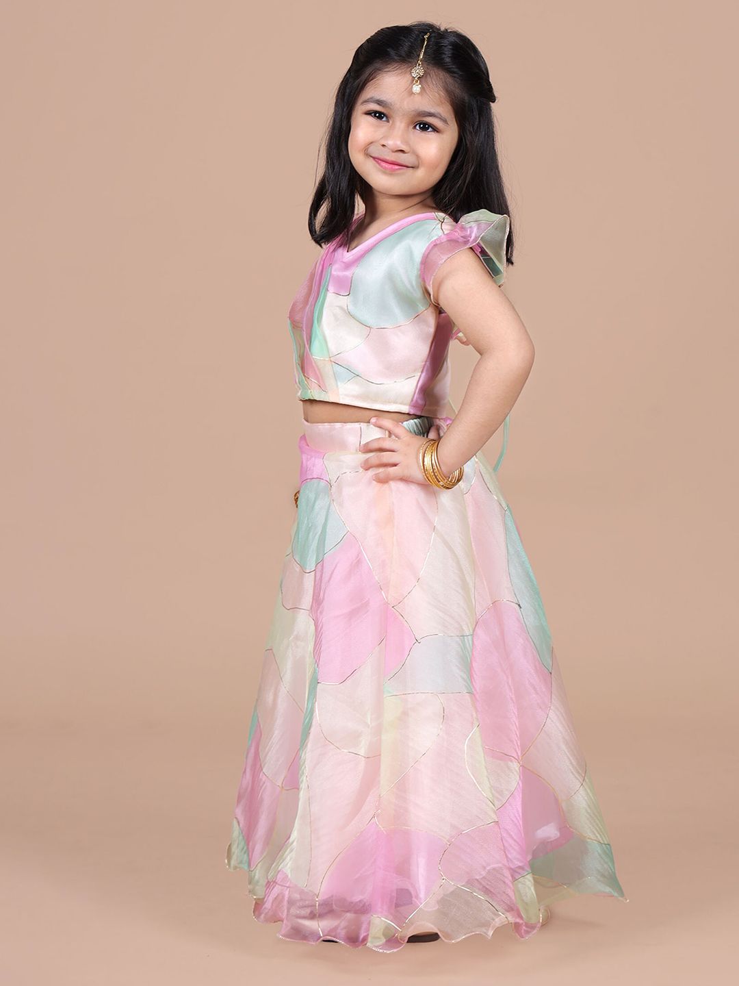 Girls Embellished Ready to Wear Lehenga & Blouse With Dupatta 3