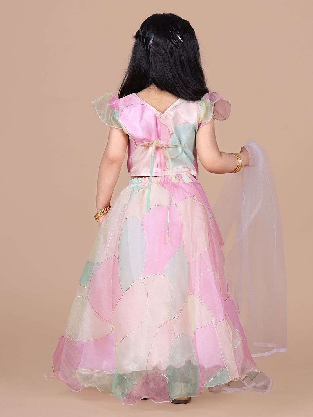 Girls Embellished Ready to Wear Lehenga & Blouse With Dupatta 4