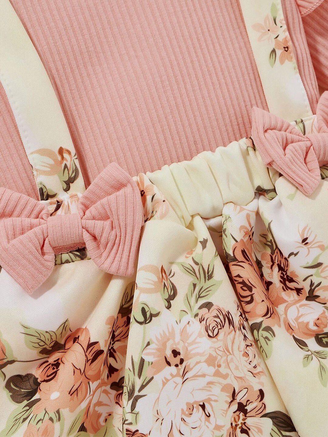 Girls Floral Printed Dungaree With Top 7