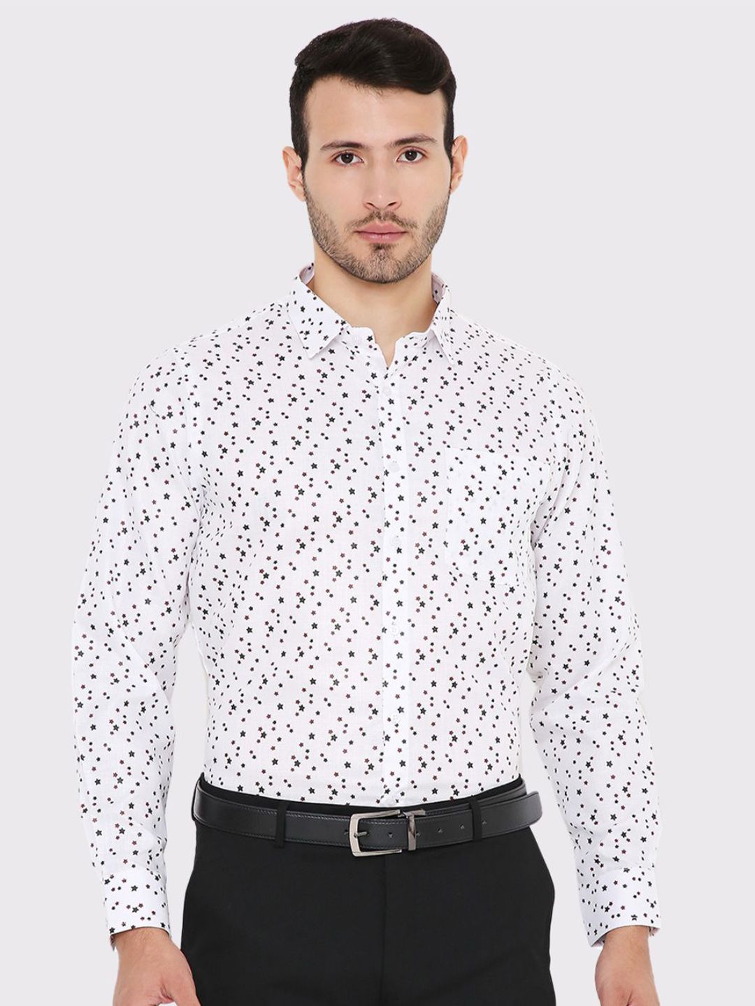 Maharaja India Slim Geometric Printed Formal Shirt