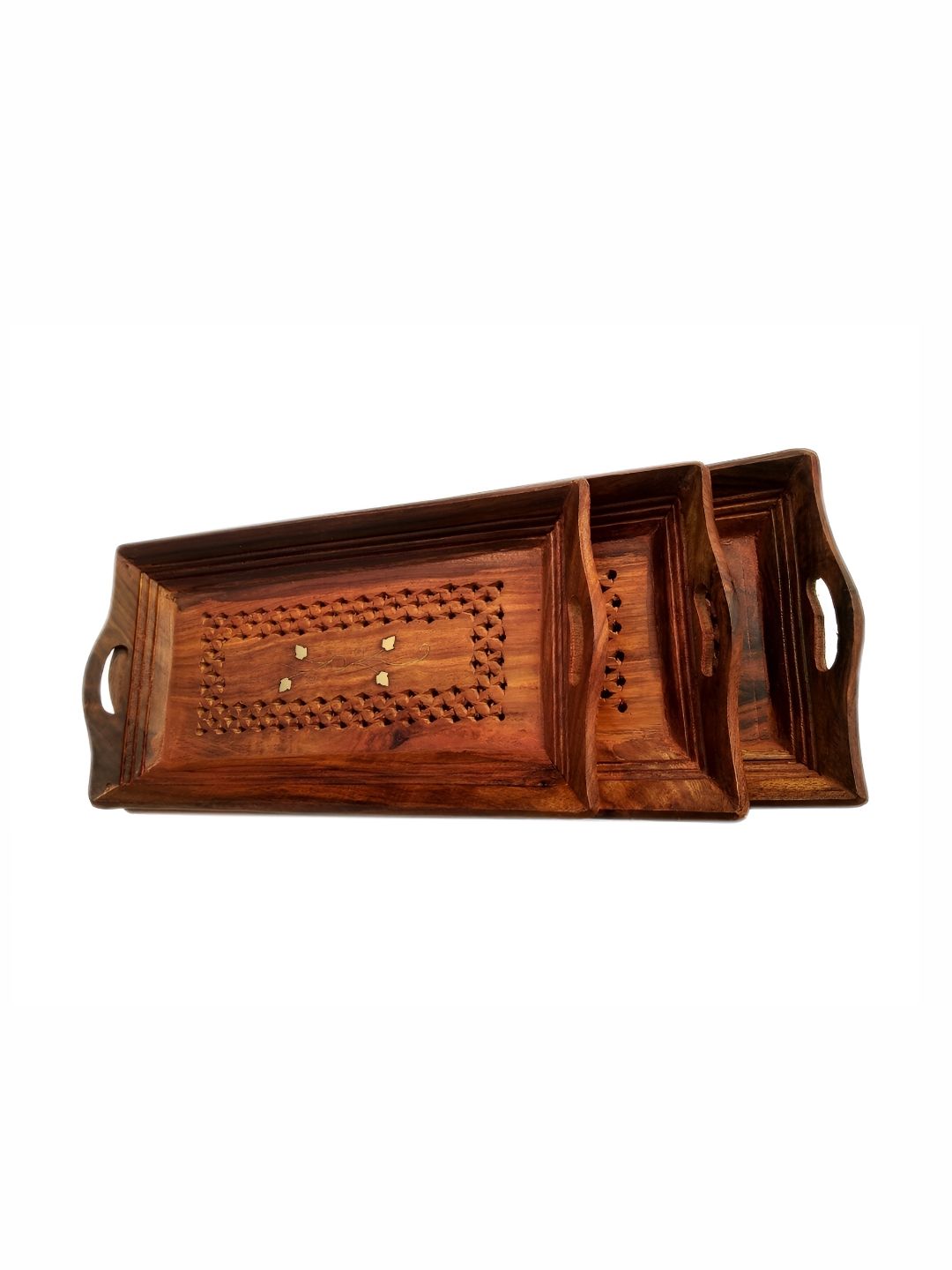 natureCRAFTS 3 Pieces Brown Serving Trays