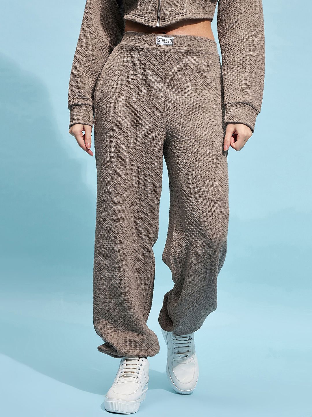 STREET 9 Women Relaxed Loose Fit Cotton Chinos Trousers