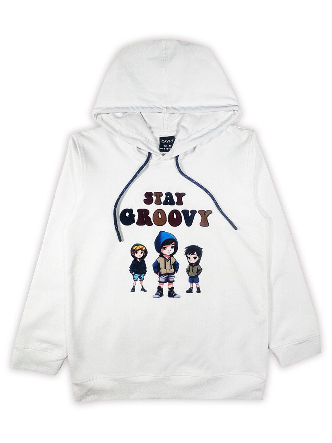 CAVIO Boys Printed Hooded Long Sleeves Pullover Cotton Sweatshirt