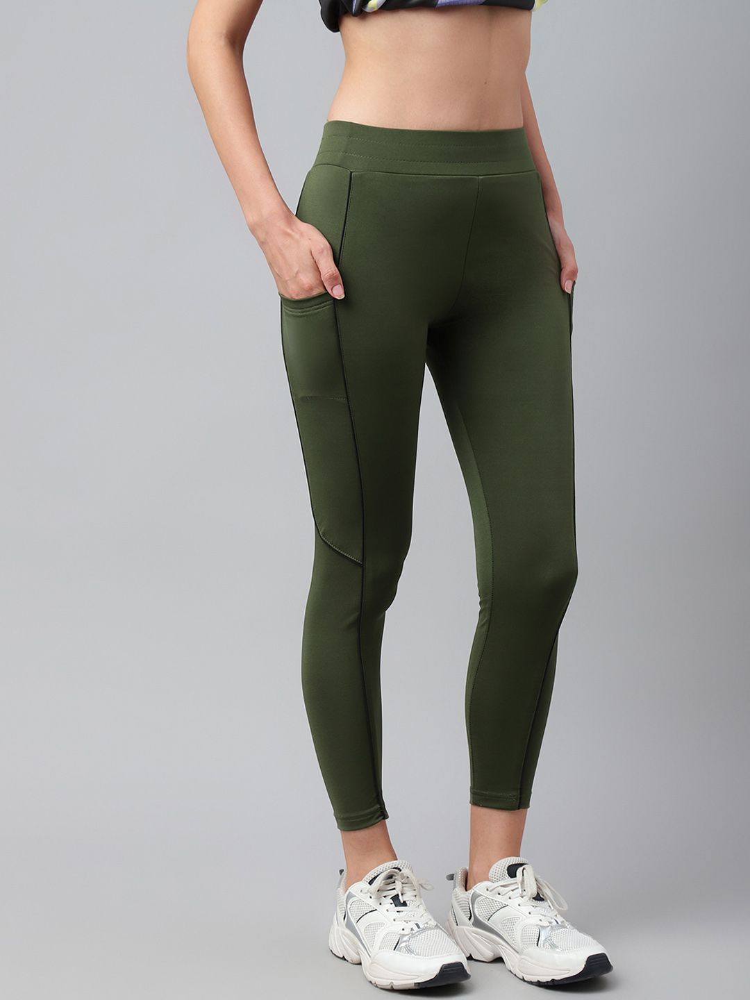 Dpassion Women Skinny-Fit High Rise Ankle Length Tights