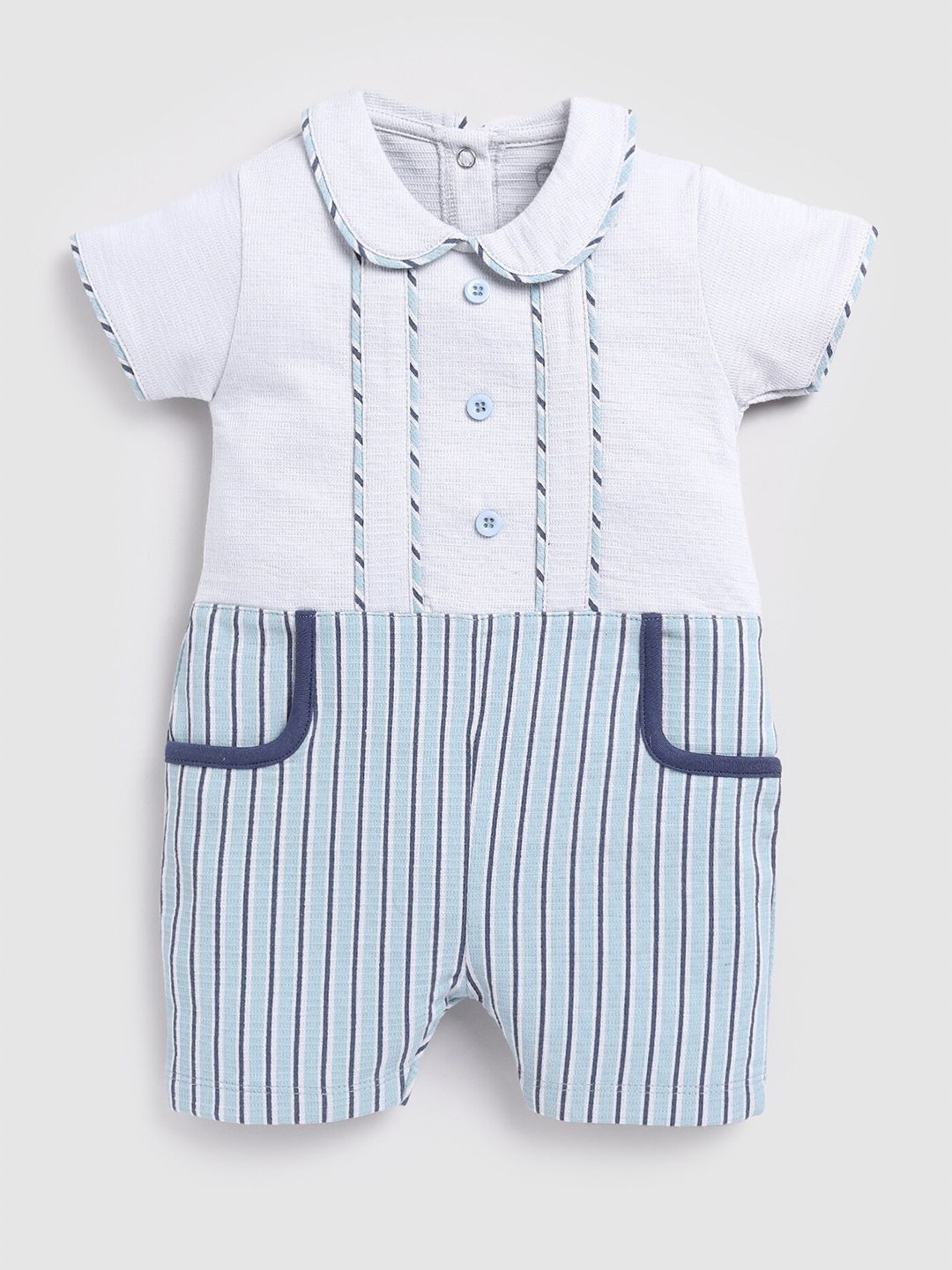 BABY GO Infant Boys Striped Pure Cotton Romper