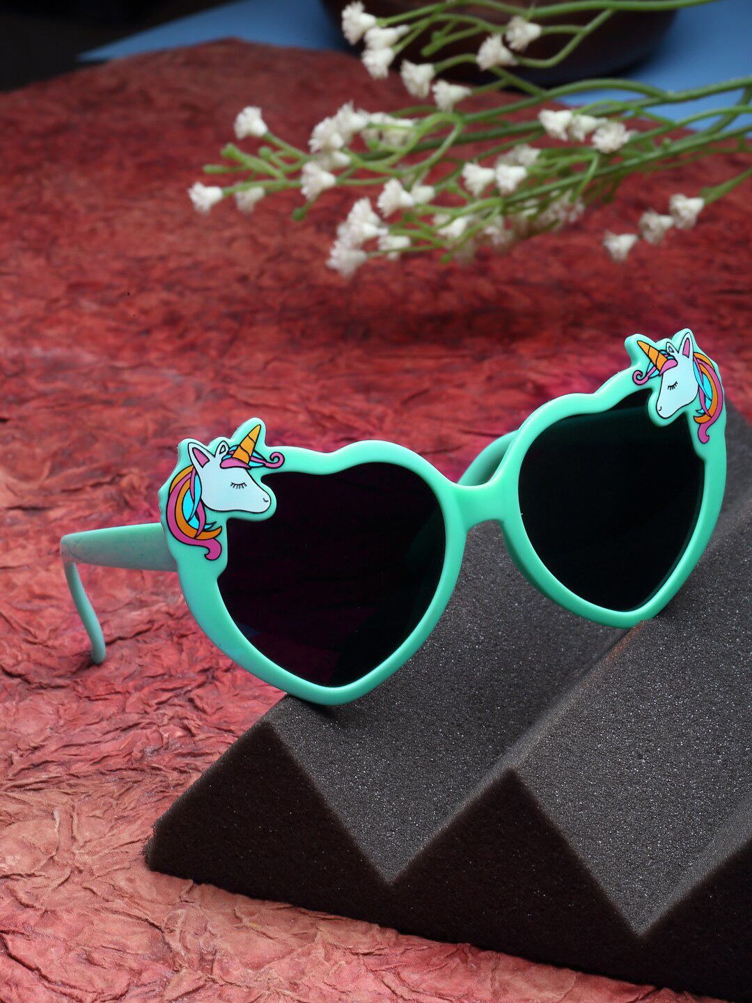 Stoln Girls Green Heart Shaped Unicorn UV Protected Sunglasses