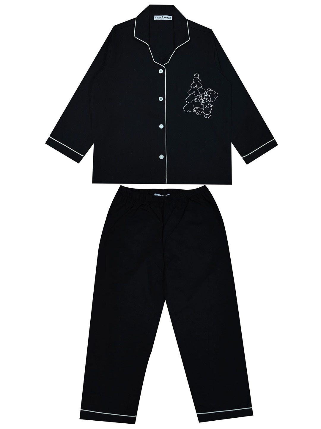 shopbloom Kids Glow In The Dark Printed Long Sleeves Pure Cotton Night suit