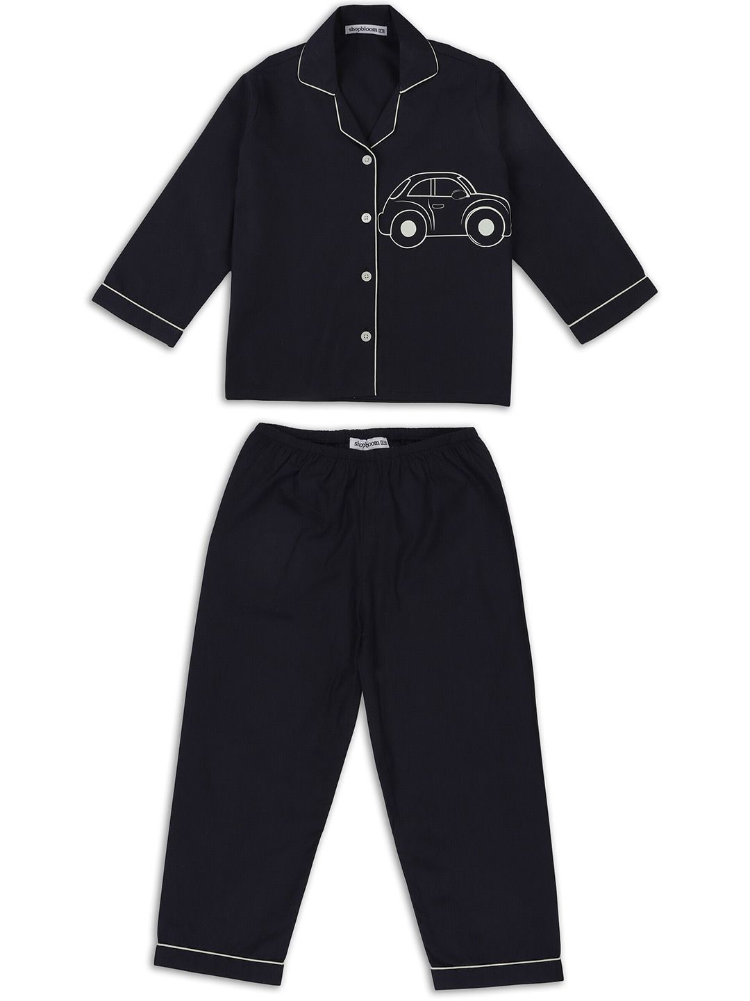 shopbloom Kids Glow In The Dark Printed Long Sleeves Pure Cotton Night suit