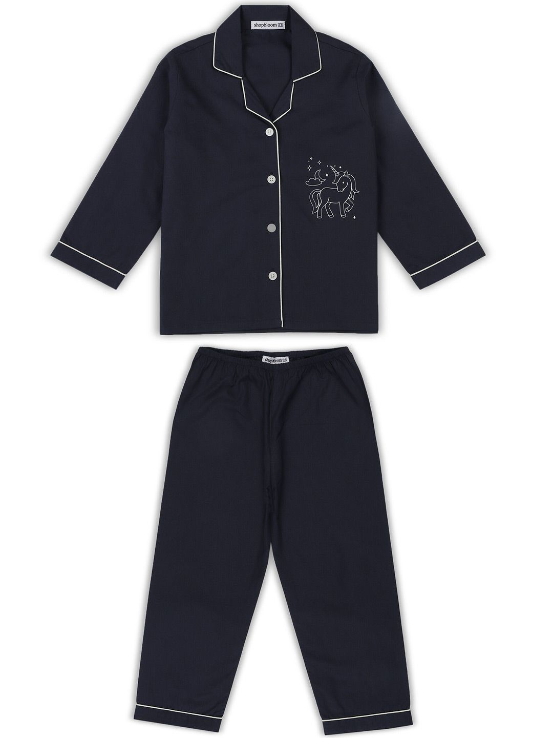 shopbloom Kids Glow In The Dark Printed Long Sleeves Pure Cotton Night suit