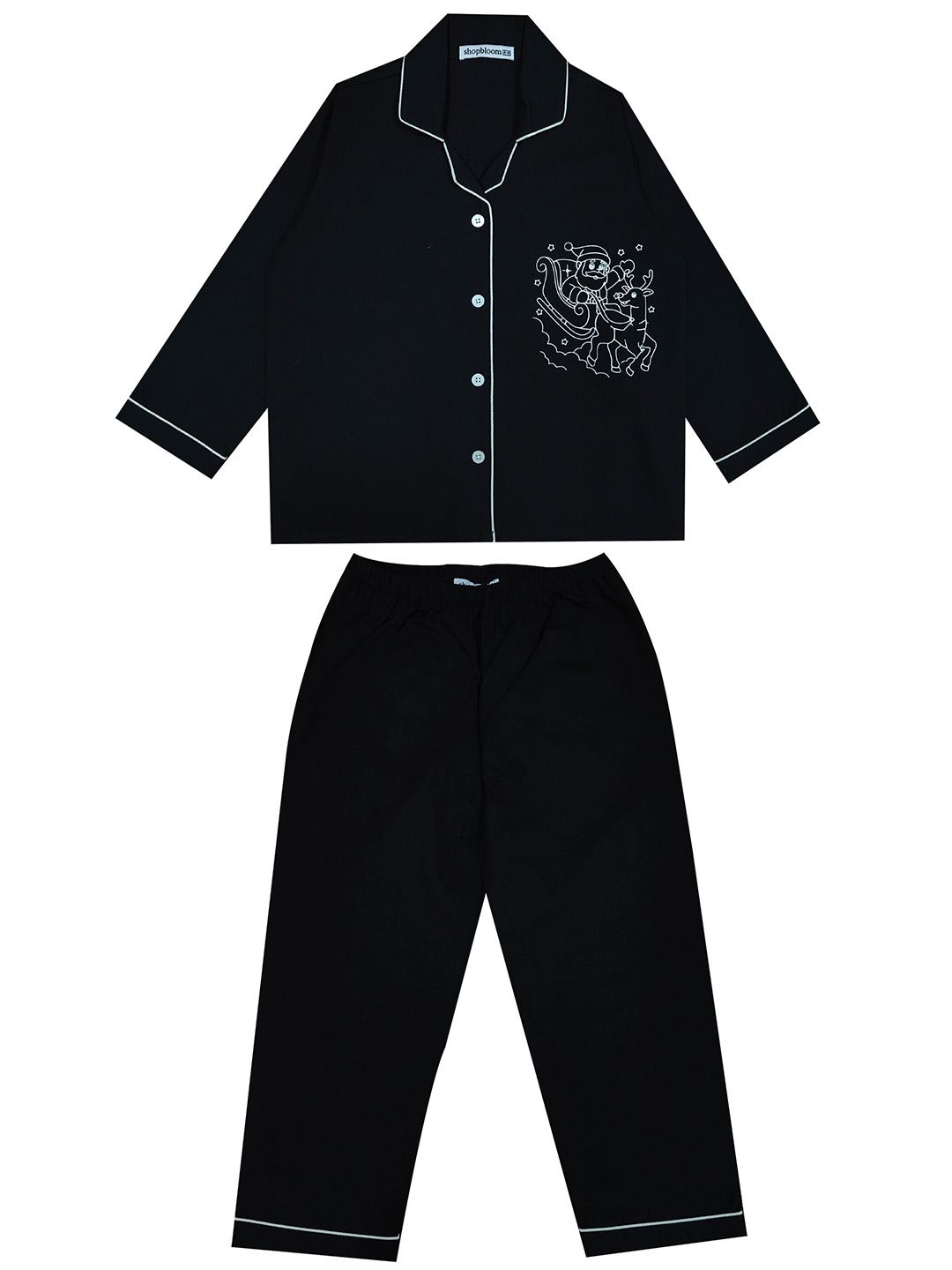 shopbloom Kids Glow In The Dark Printed Long Sleeves Pure Cotton Night suit
