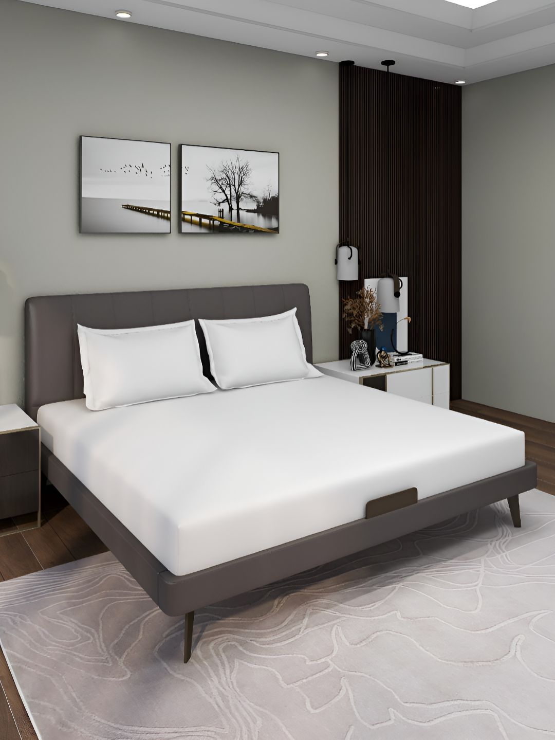Buy Aura White Solid 160 TC Queen Microfiber Bedsheet With 2 Pillow Covers -  - Home for Unisex