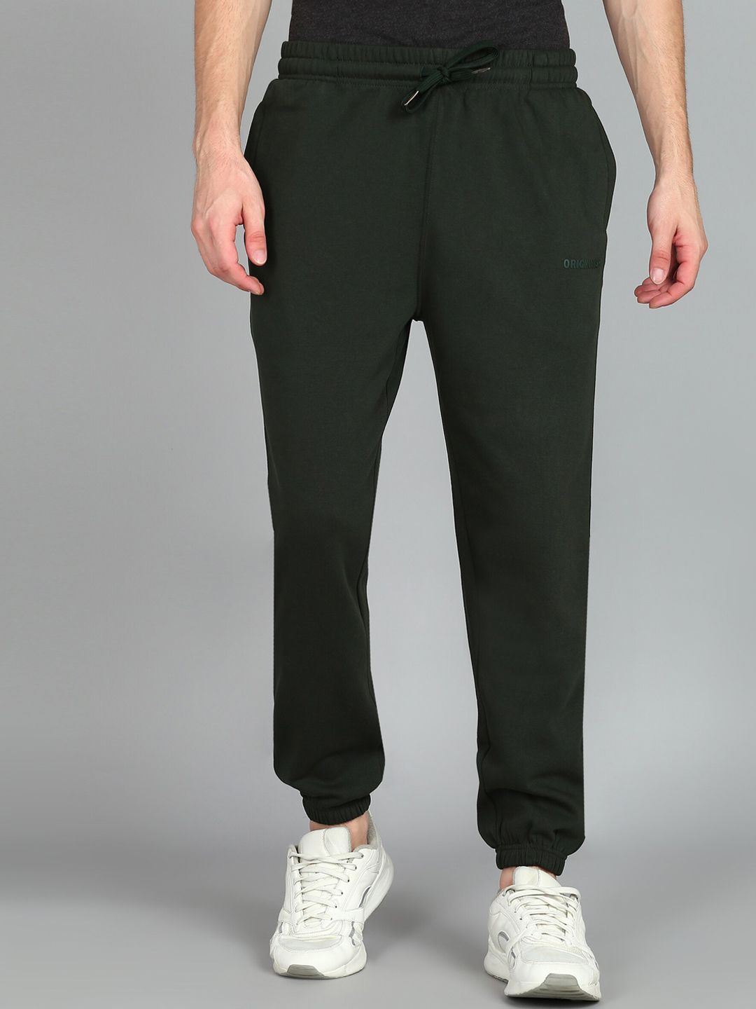 Alan Jones Men Regular Fit Solid Fleece Joggers Track Pants