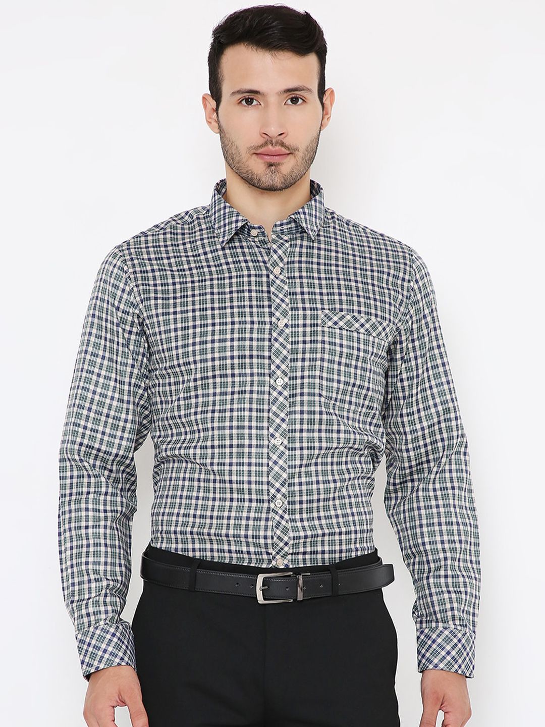 Maharaja India Slim Slim Fit Checked Formal Shirt