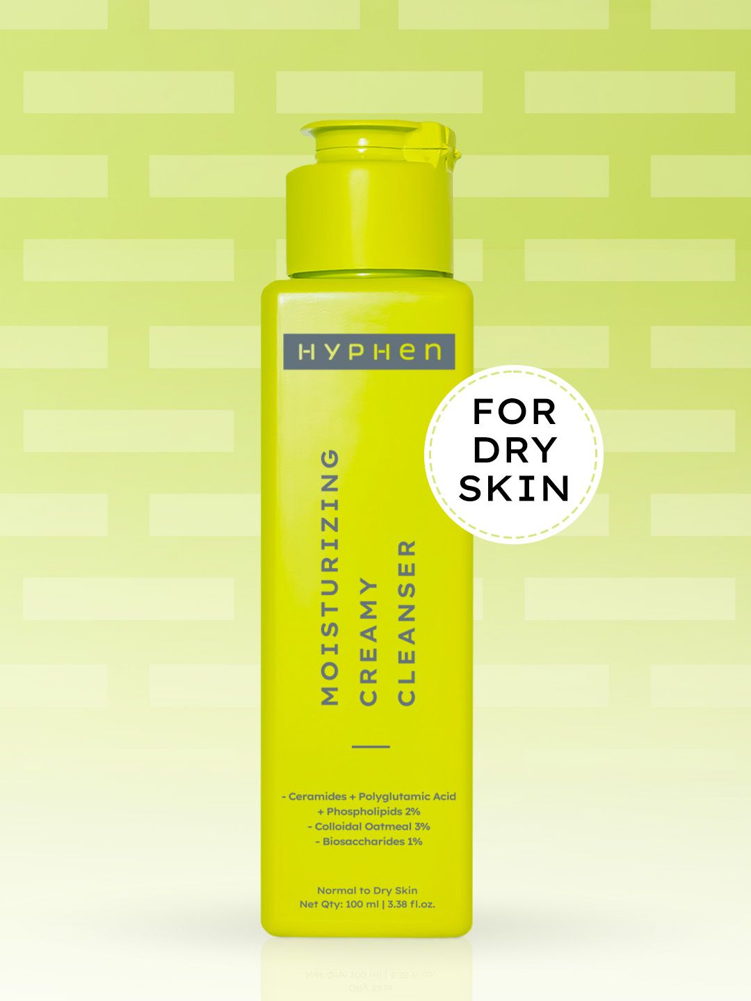 Hyphen Moisturizing Creamy Cleanser - Dry Skin - Mild Cleanser With Ceramides - 100 ml