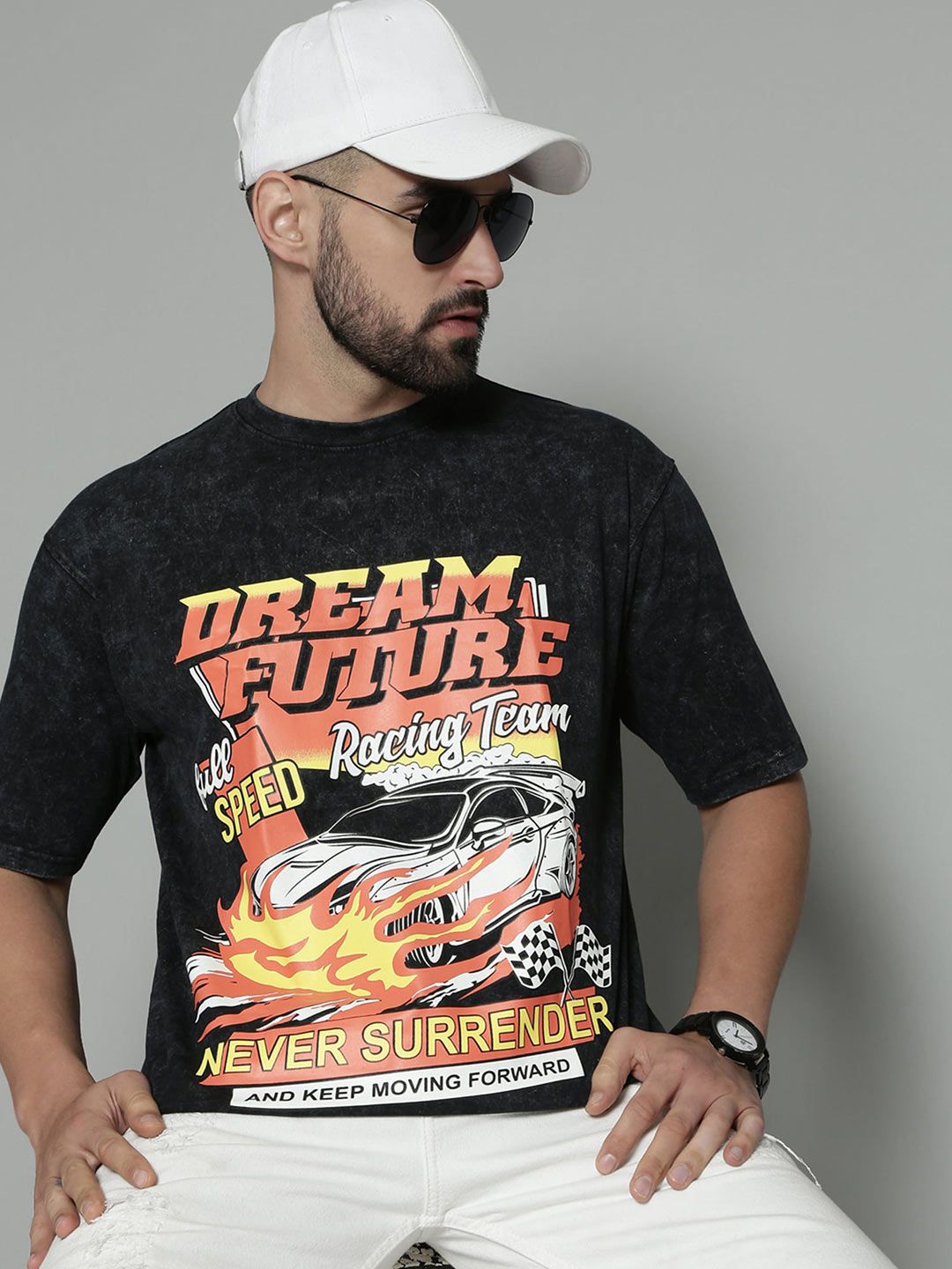 Maniac Printed Cotton Oversized T-shirt