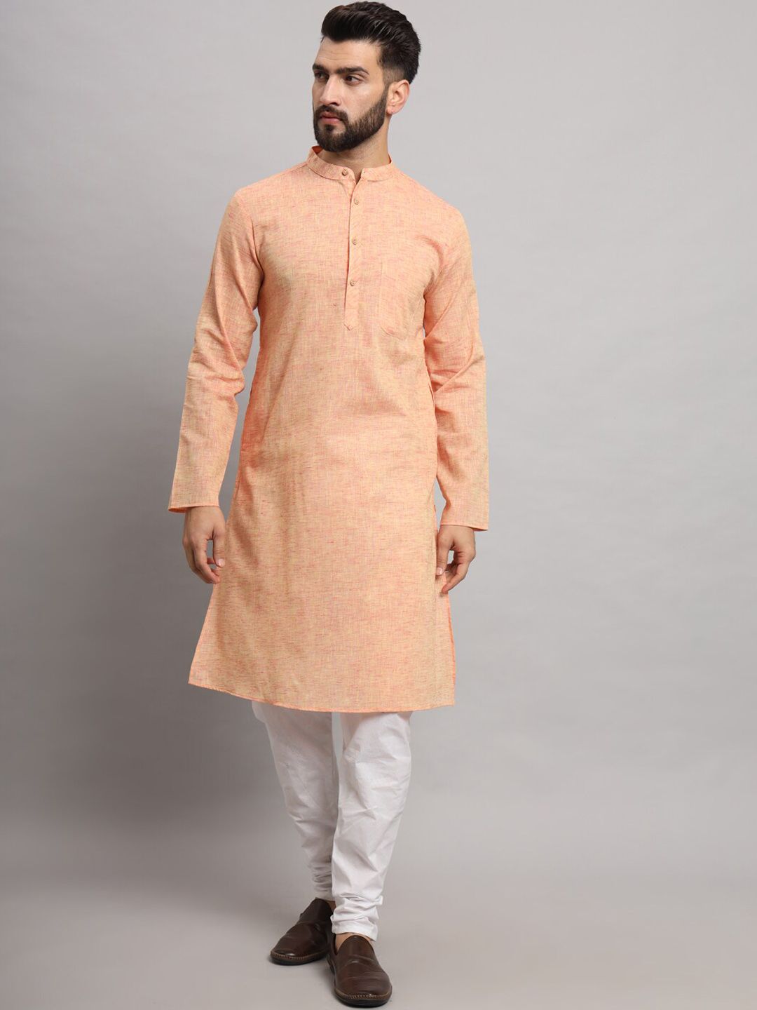 Latest Chikan Garments Mandarin Collar Long Sleeves Straight Kurta