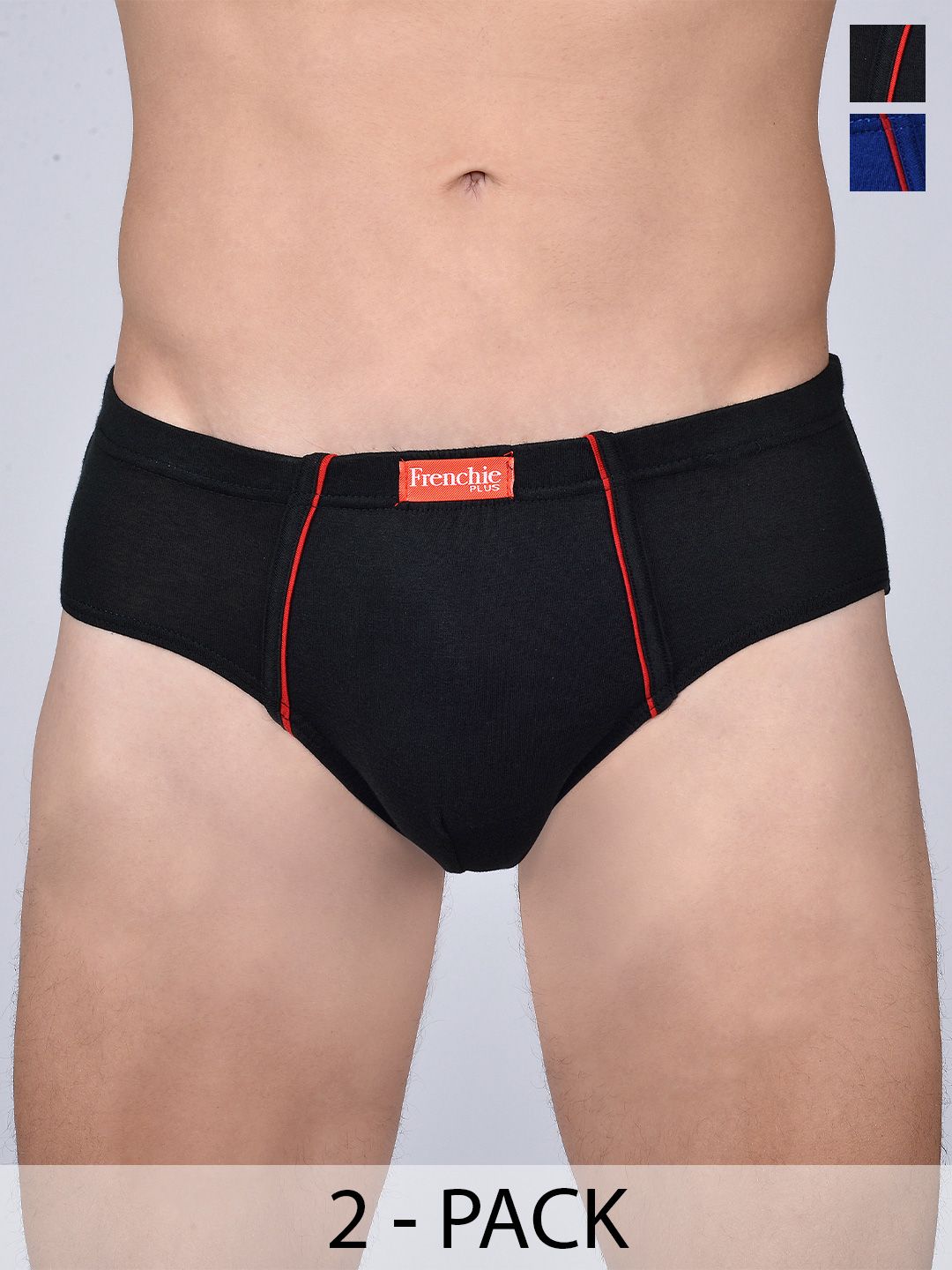 FRENCHIE Pack Of 2 Assorted Pure Cotton Briefs FR-MI-BF-PLUSC-10P-80-PO2