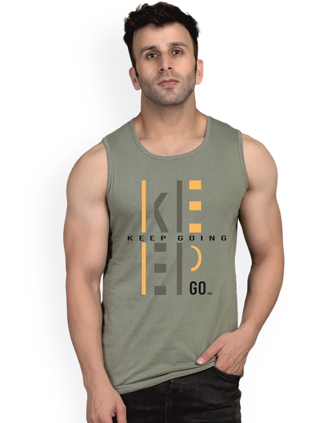 SLOWLORIS Printed Bio Wash Cotton Innerwear Vest