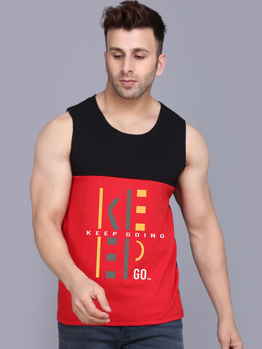 Buy SLOWLORIS Printed Bio Wash Cotton Innerwear Vest -  - Apparel for Men