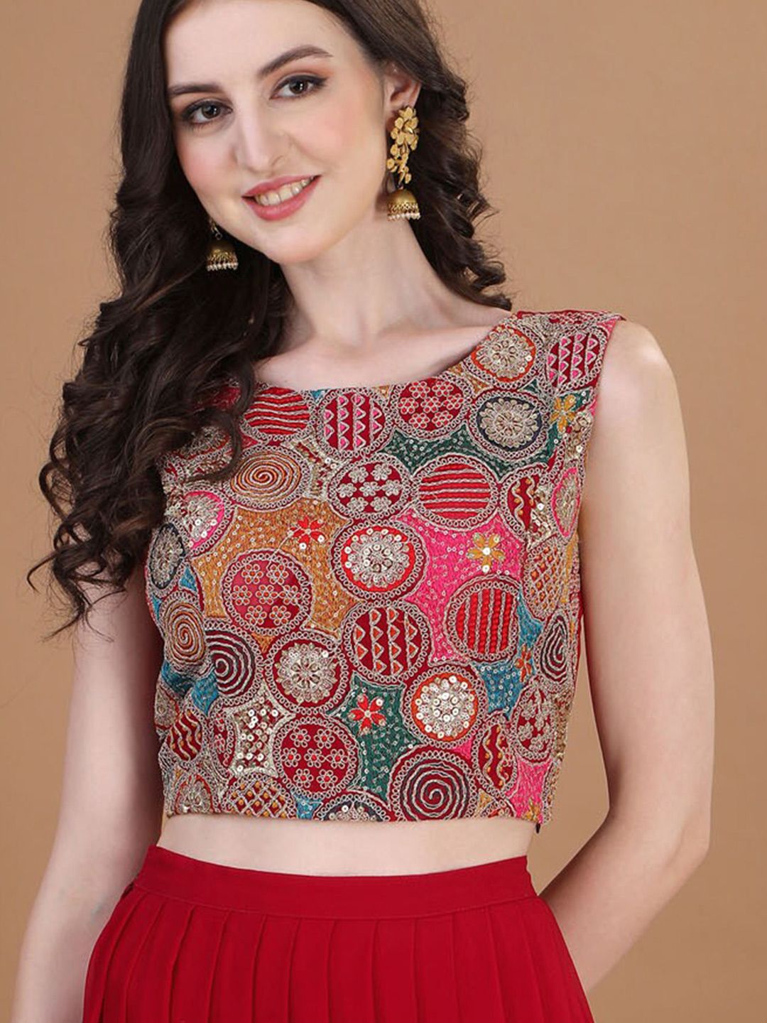 Embroidered Thread Work Ready to Wear Lehenga & Blouse With Dupatta 2