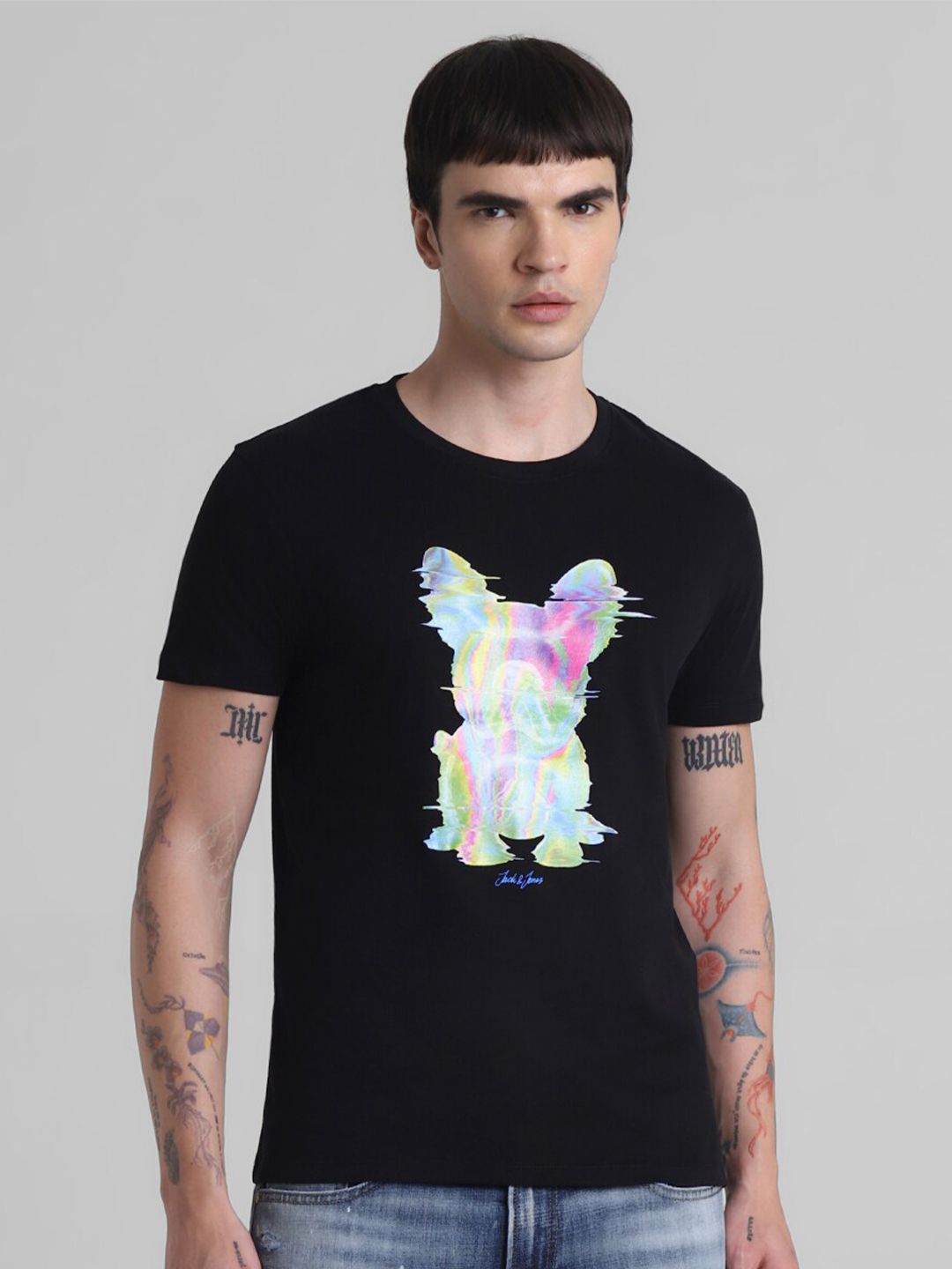 Jack & Jones Printed Round Neck Slim Fit T-shirt