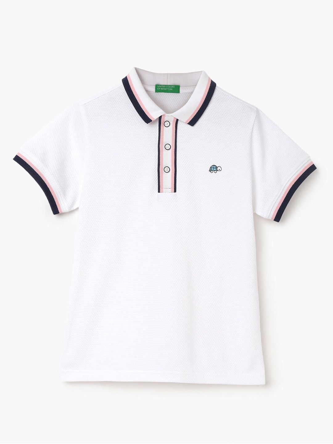 United Colors of Benetton Boys Polo Collar Short Sleeves Pure Cotton T-shirt