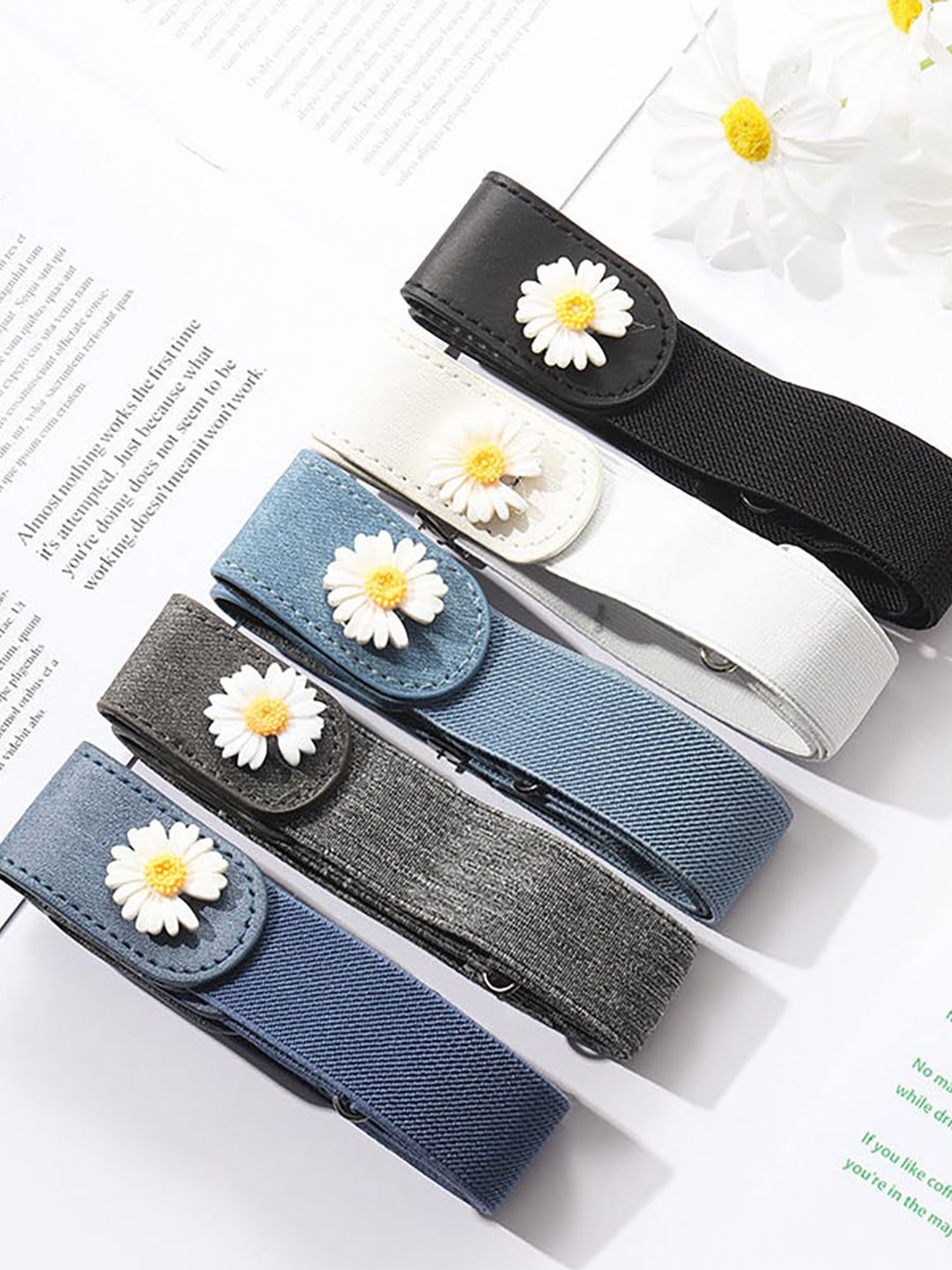 SYGA Women Flower buckle Stretchable Belt