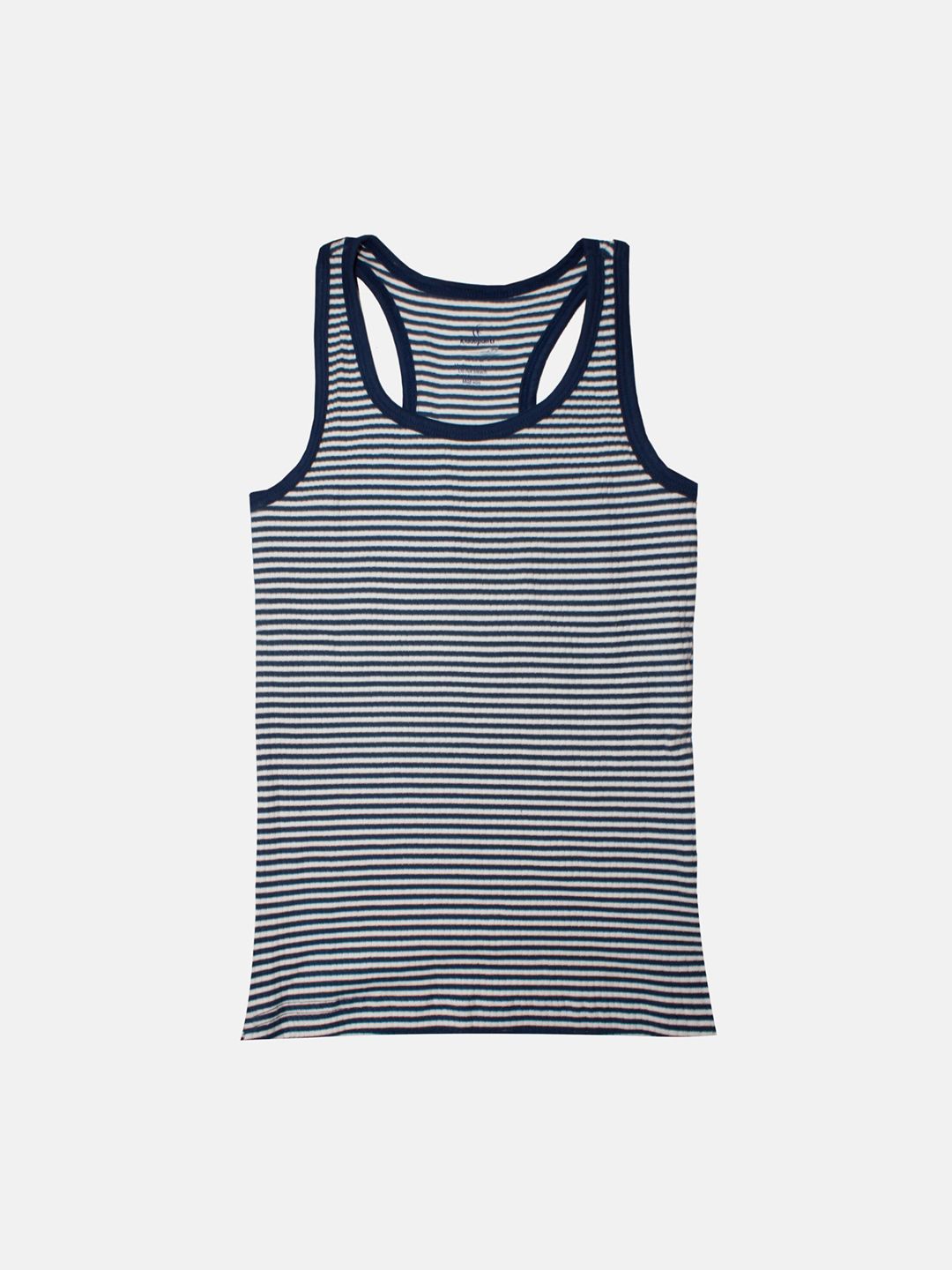 KiddoPanti Girls Horizontally Striped Pure Cotton Racer Back Tank Top