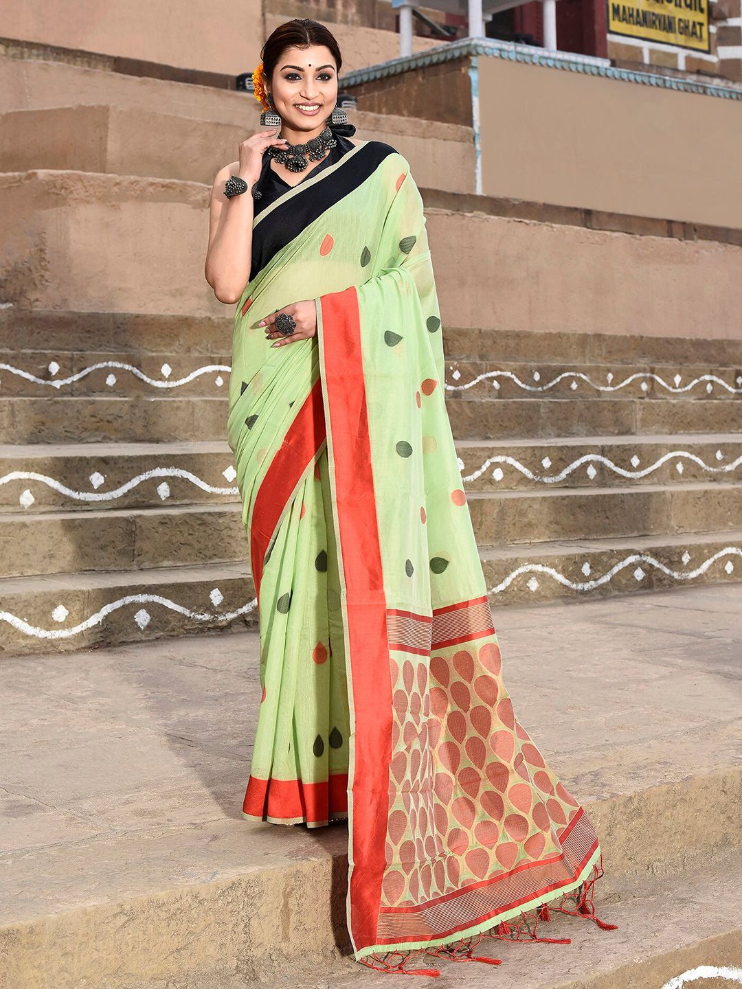 elora Woven Design Pure Cotton Bhagalpuri Saree