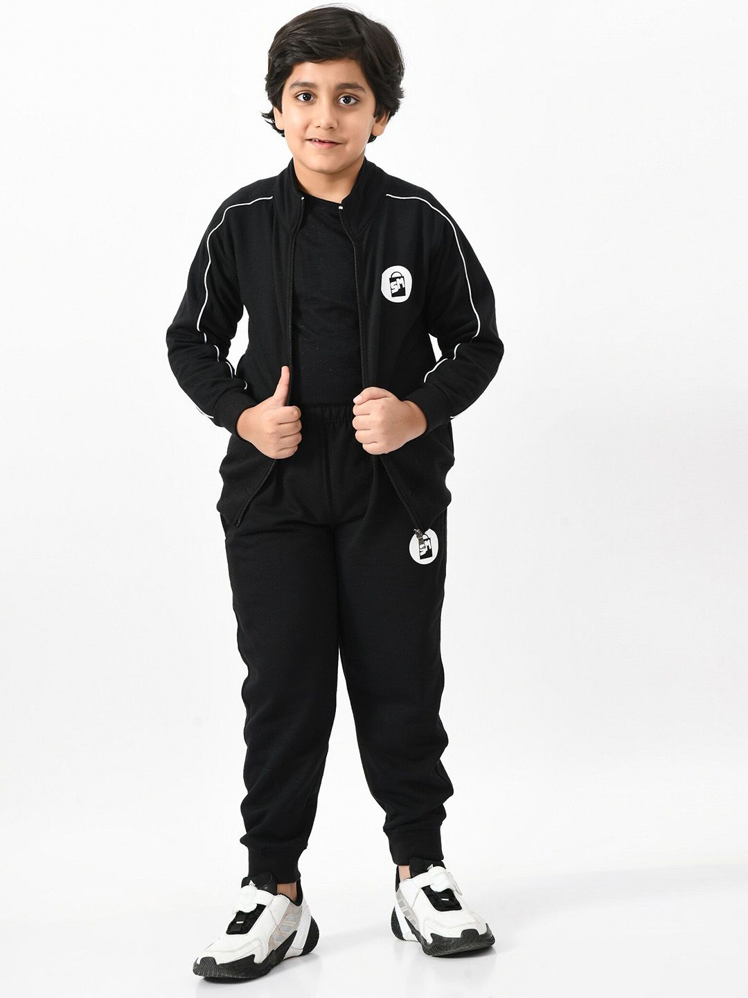 SMSHOPMORE Boys Mock Collar Long Sleeves Fleece Tracksuits Soft Fabric