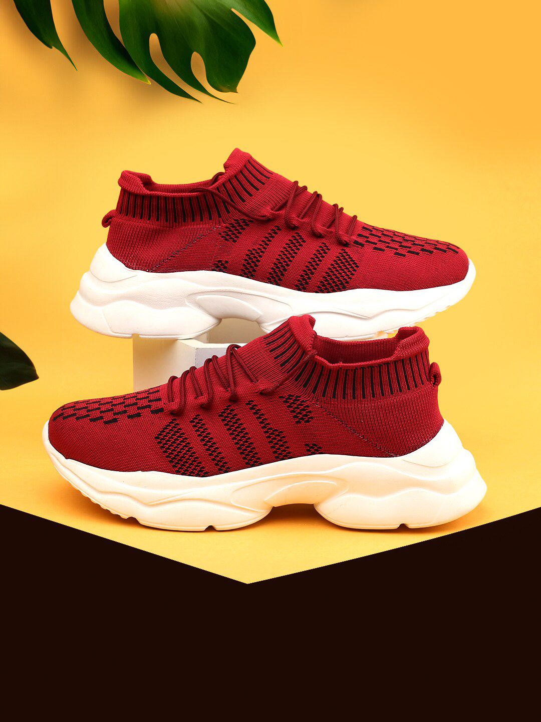 KRAASA Women Lace Up Mesh Running Sports Shoes
