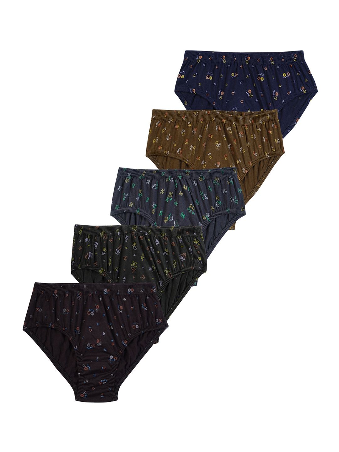 Buy YELLOWDELIGHT Pack Of 5 Floral Printed Cotton Hipster Briefs -  - Apparel for Women