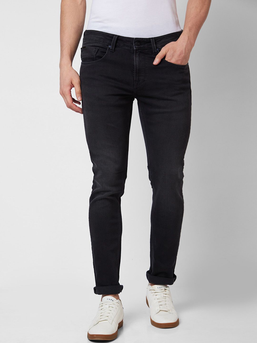 SPYKAR Men Skinny Fit Low-Rise Clean Look Cotton Jeans