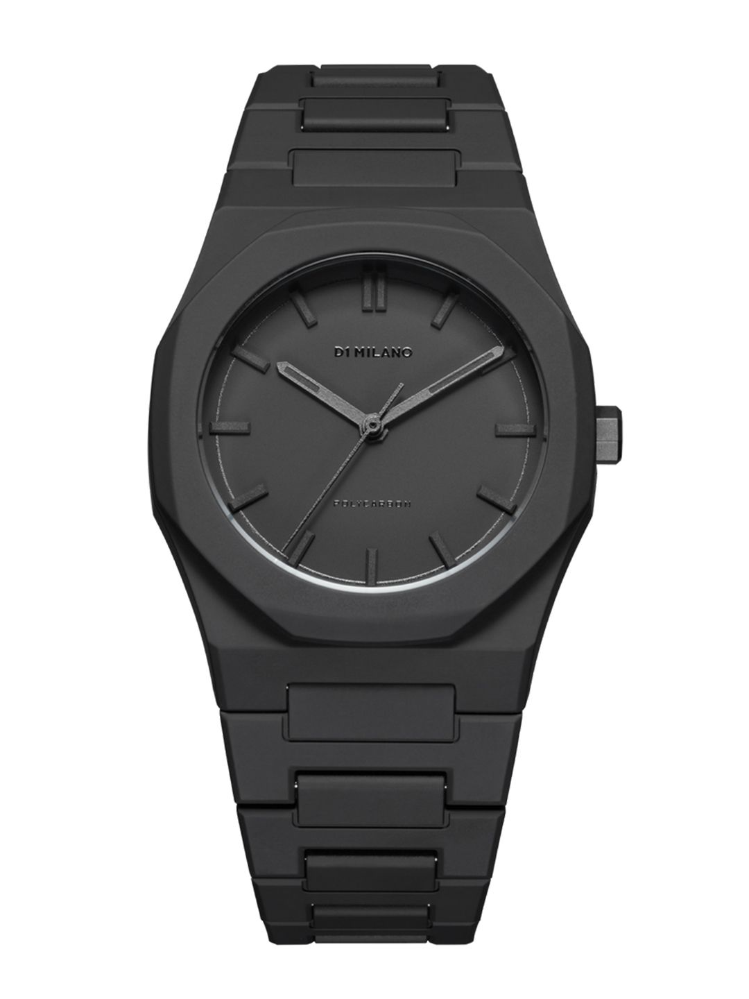 D1 Milano Unisex Polycarbon Quartz Black Dial Analog Watch PCBU01