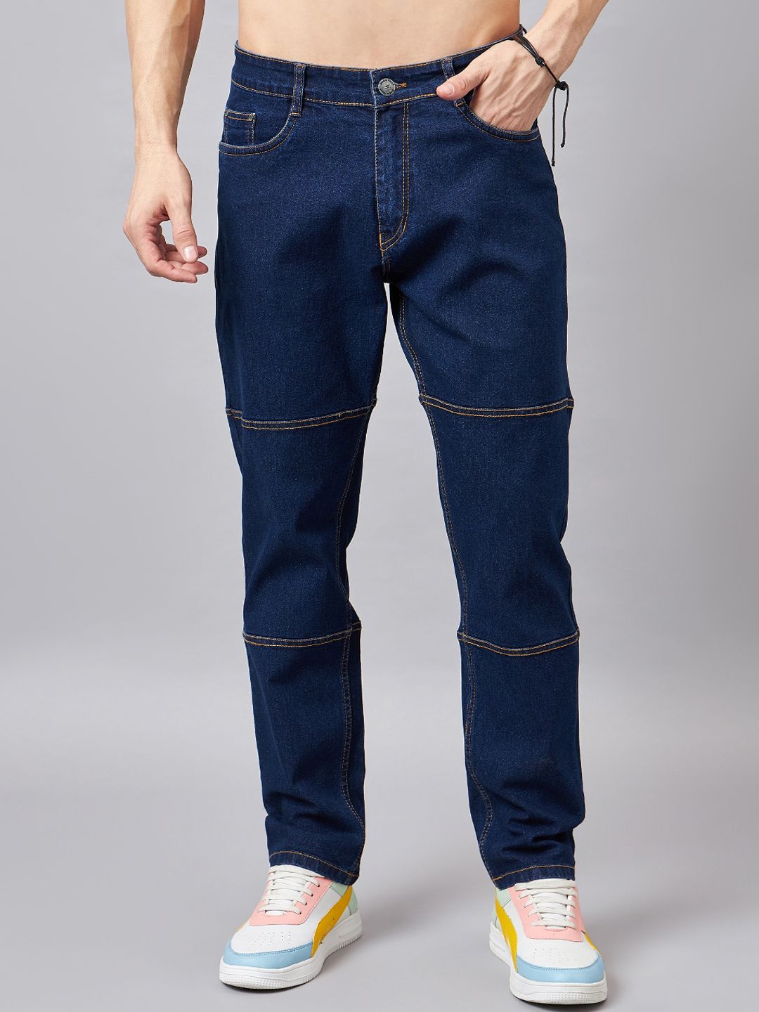 STUDIO NEXX Men Relaxed Fit Clean Look Mid-Rise Stretchable Jeans