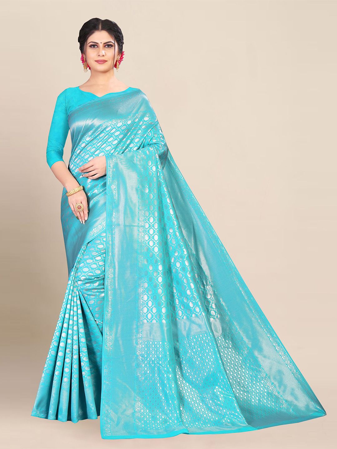 KALINI Paisley Woven Design Zari Banarasi Saree