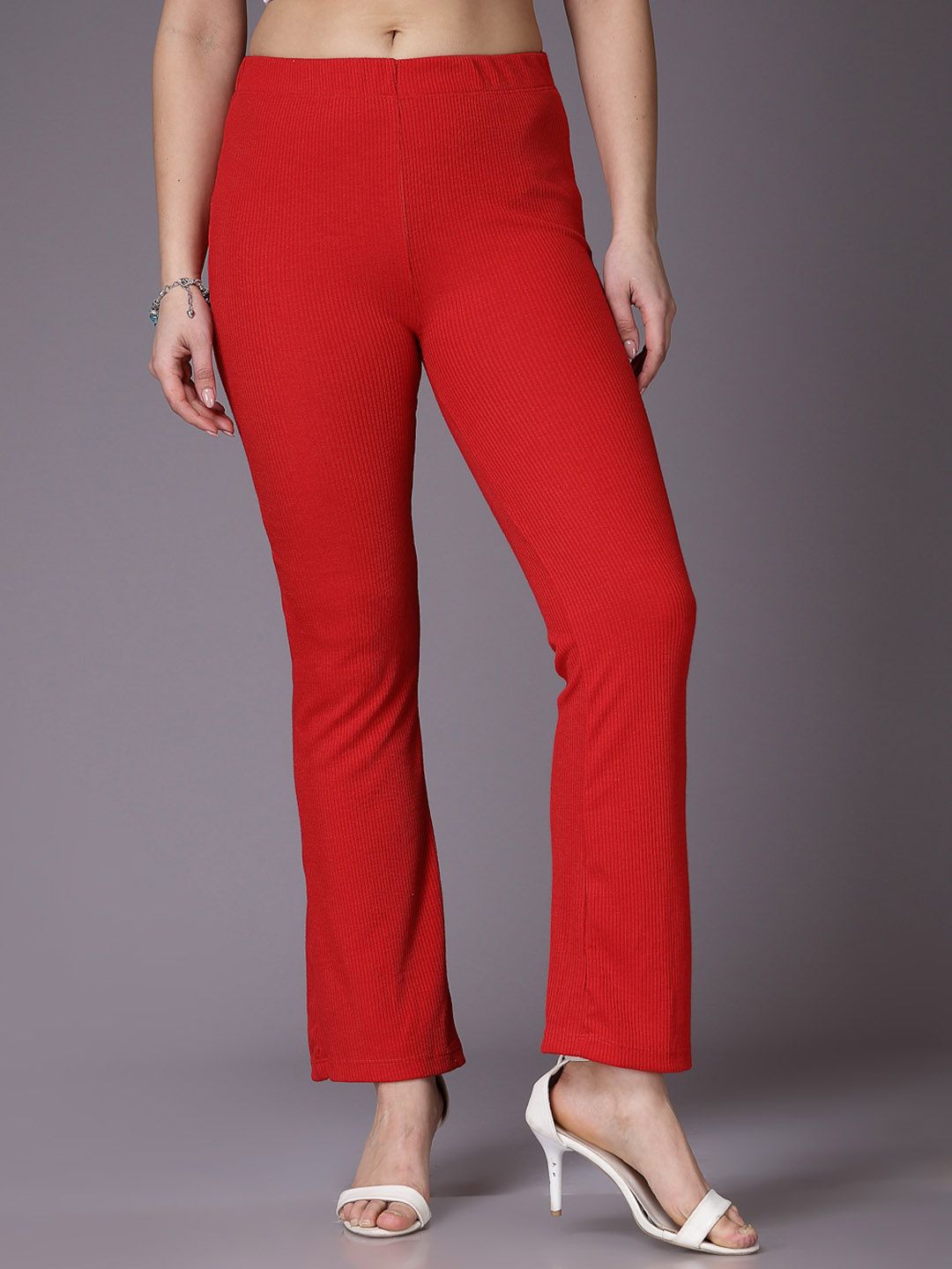 Freehand by The Indian Garage Co Women Flared Bootcut Trousers