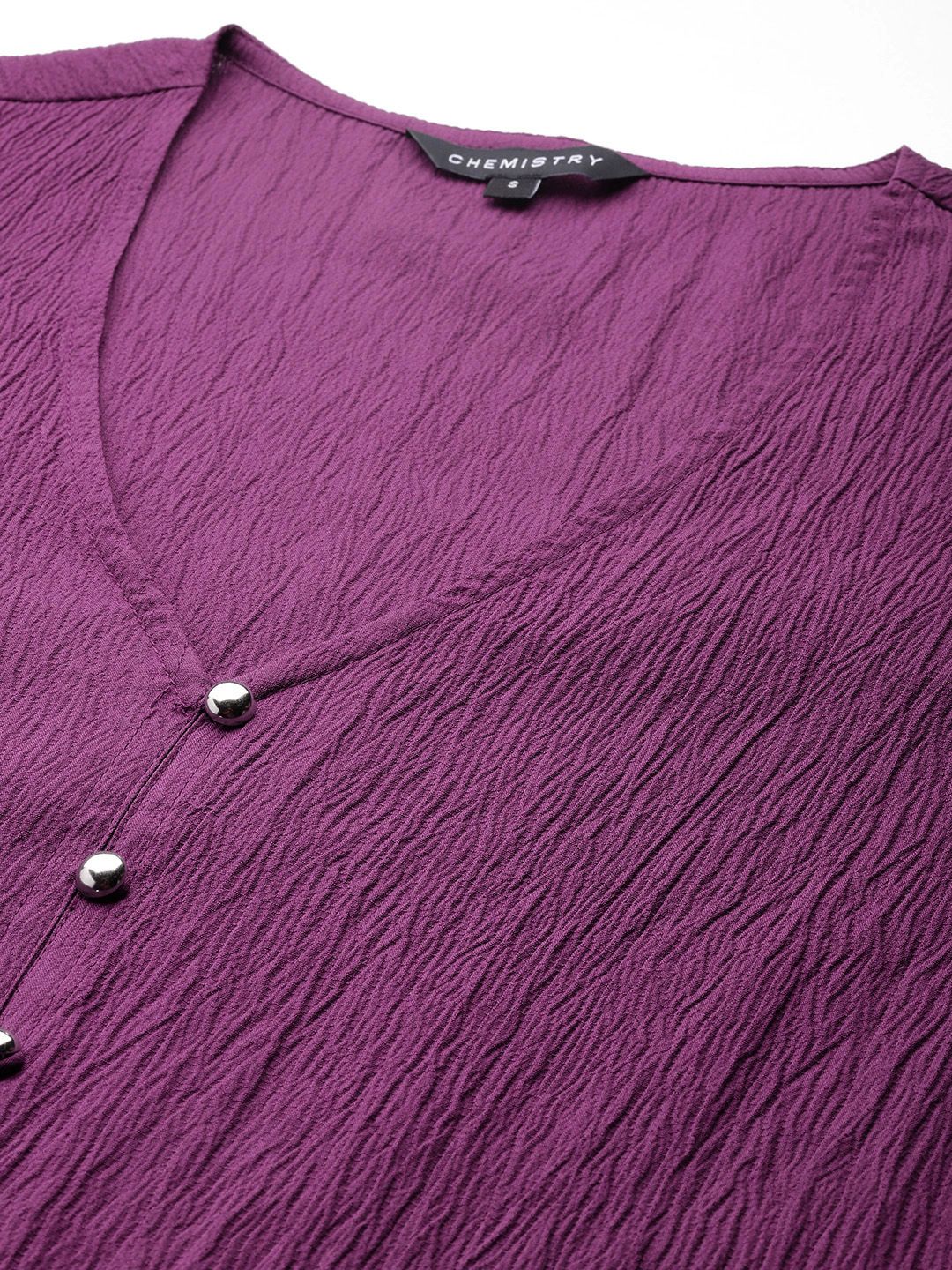 Bishop Sleeves Crepe Shirt Style Top 2