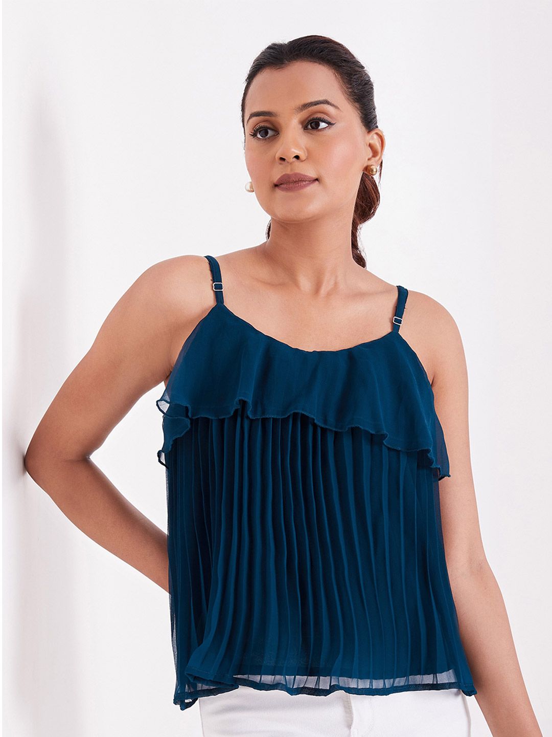 BerryBird Shoulder Straps A-Line Crop Top