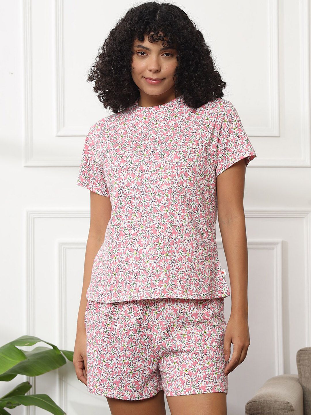 Bannos Swagger Floral Printed Cotton Night suit