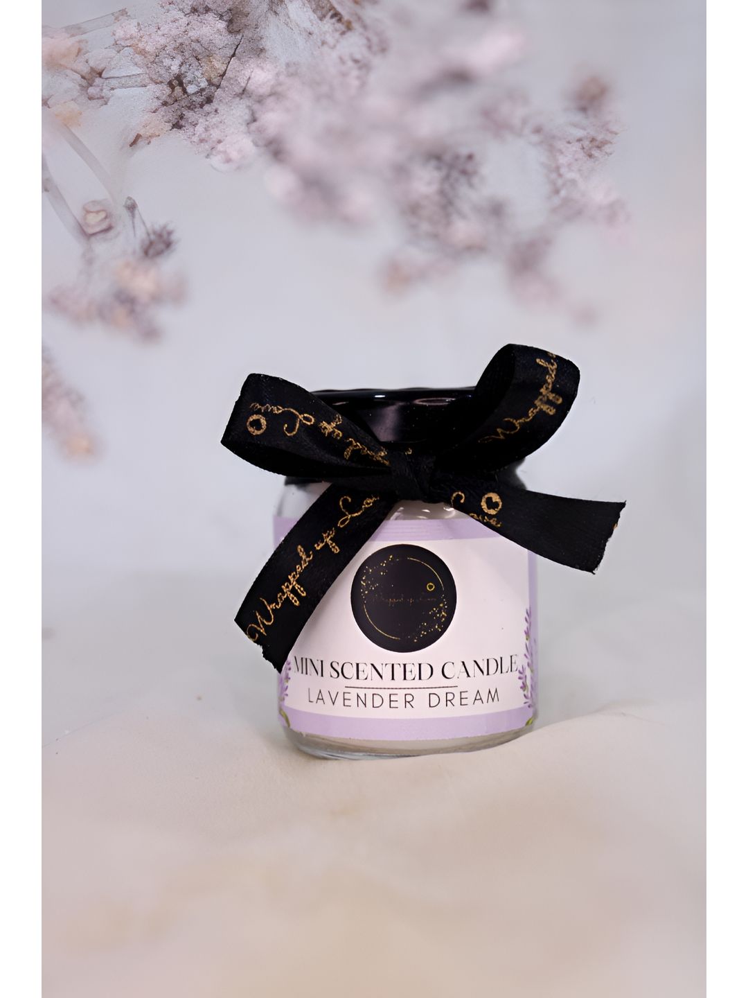 Wrapped up Love White Scented 1 Wick Lavender Dream Solid Geometric Regular Jar Candles